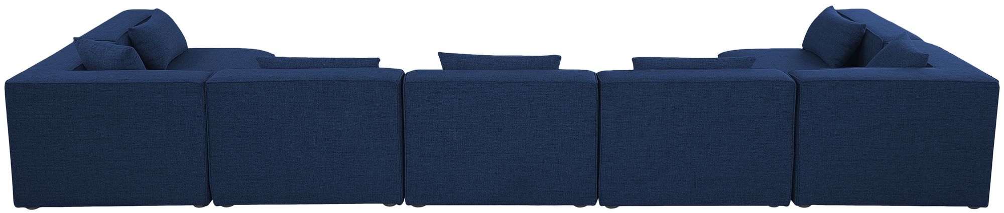 Cube 180" 7-Piece Linen Fabric Modular Sectional