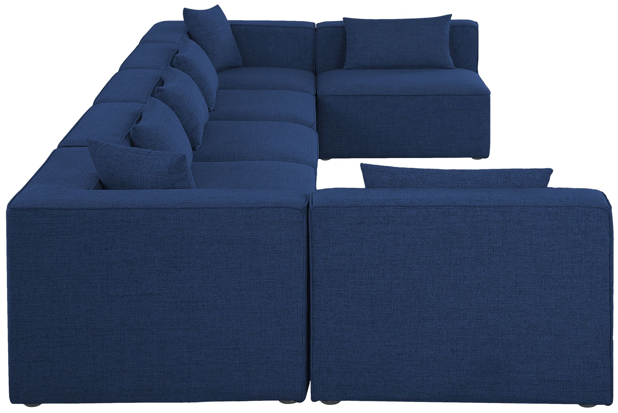 Cube 180" 7-Piece Linen Fabric Modular Sectional