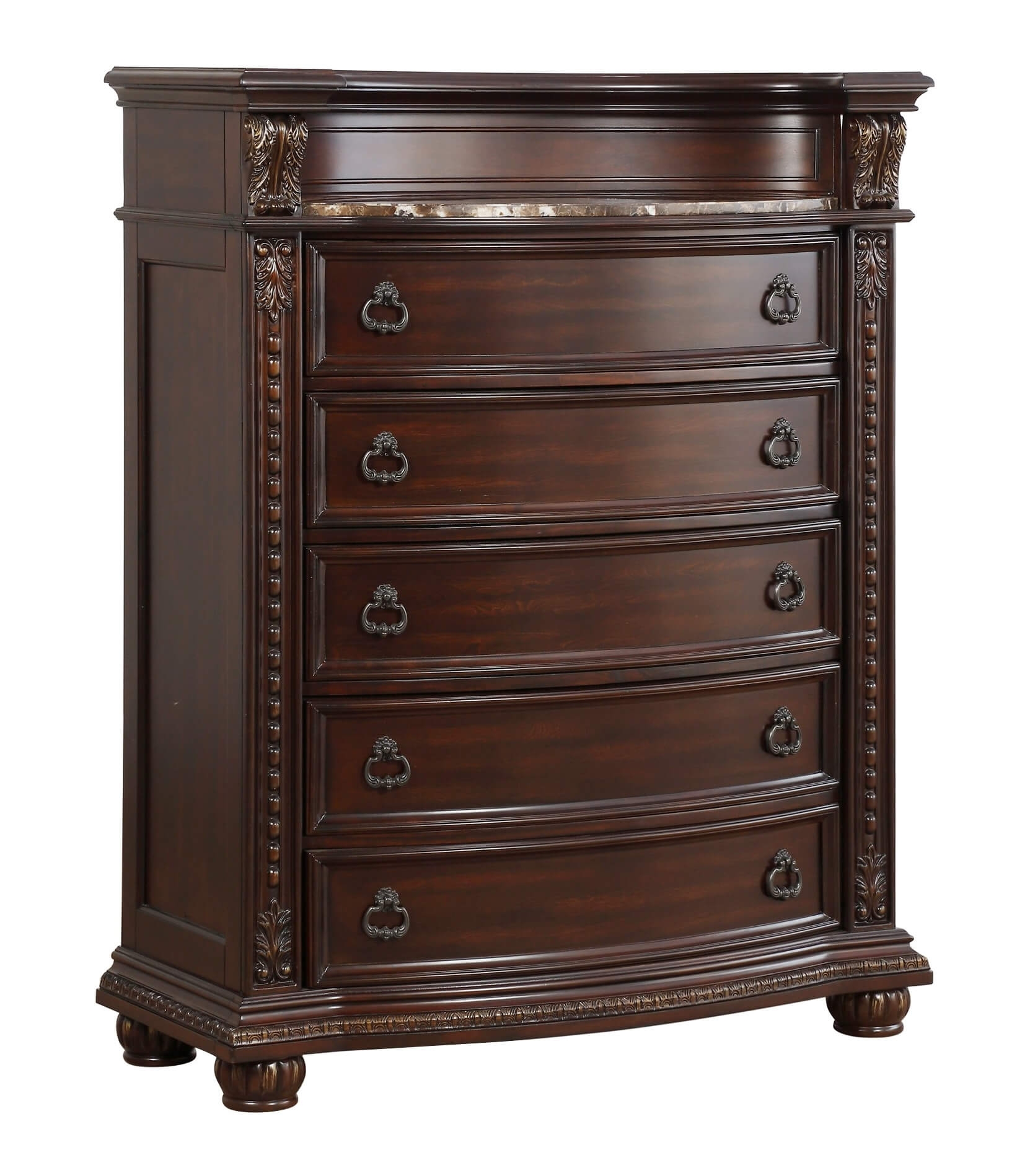 Cavalier Marble/Wood/Wood Veneer Chest