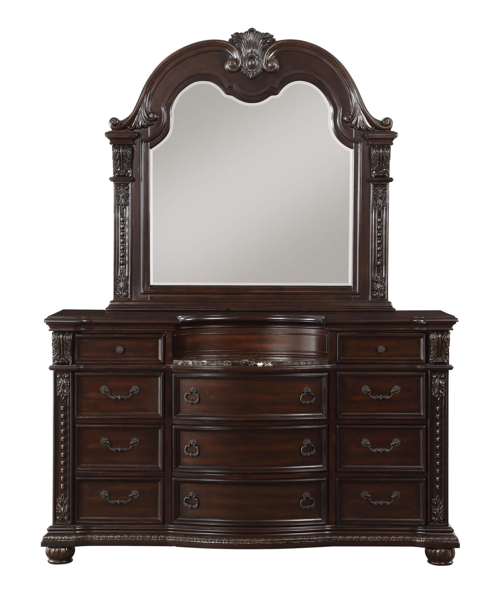 Cavalier Marble/Wood/Wood Veneer Dresser