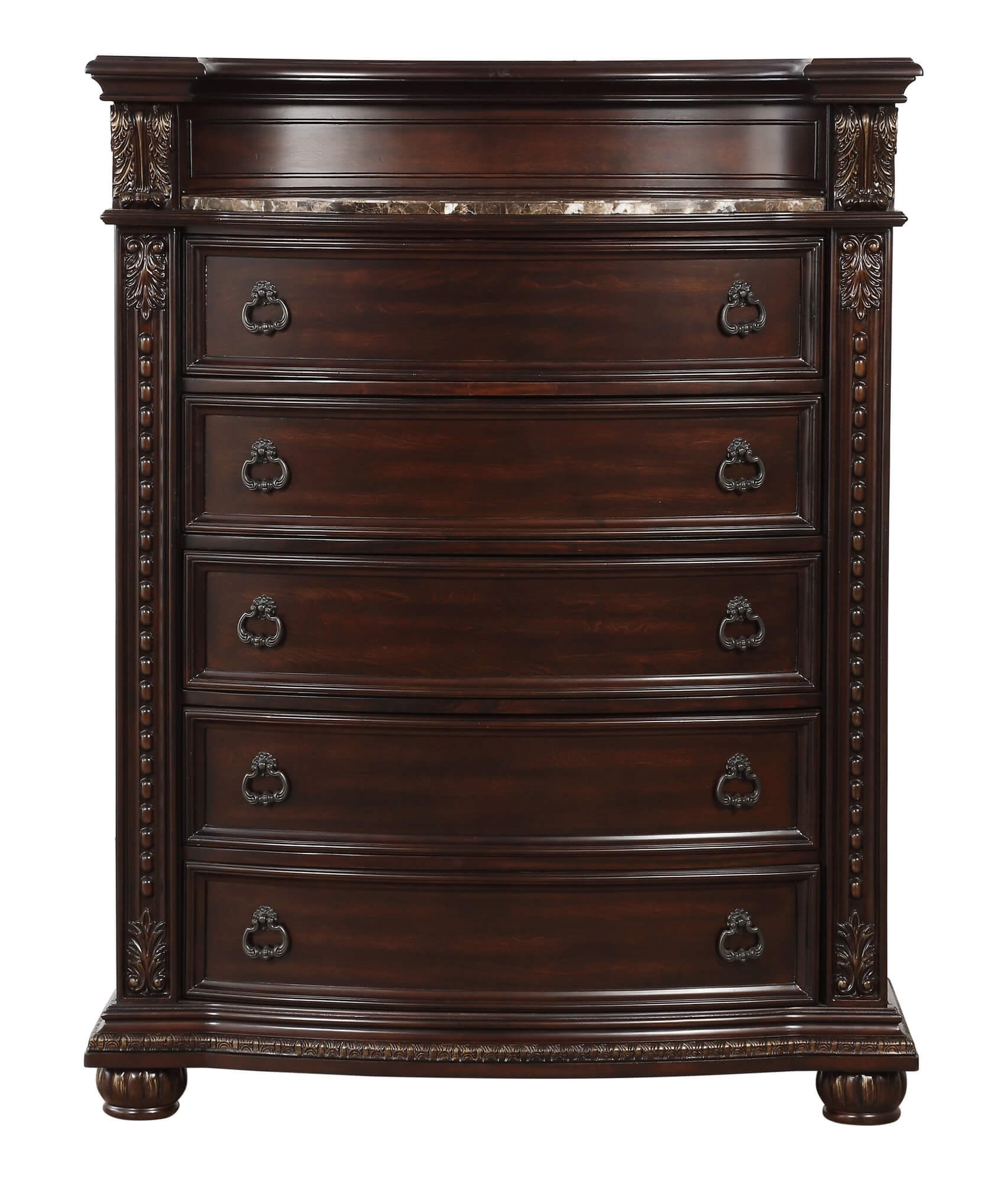 Cavalier Leatherette/Wood/Wood Veneer Tufted Sleigh Bedroom Set