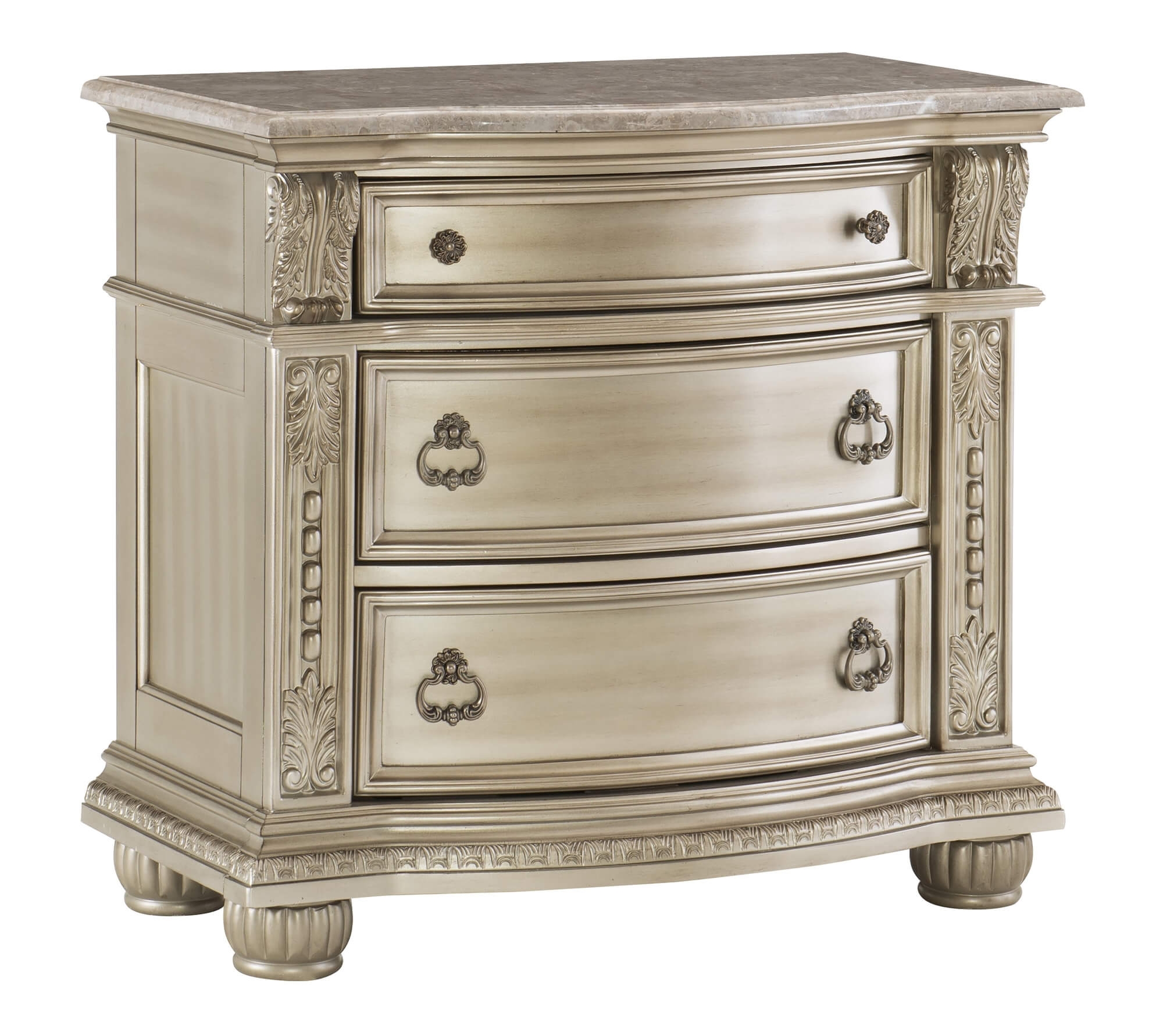 Cavalier Marble/Wood/Wood Veneer Nightstand