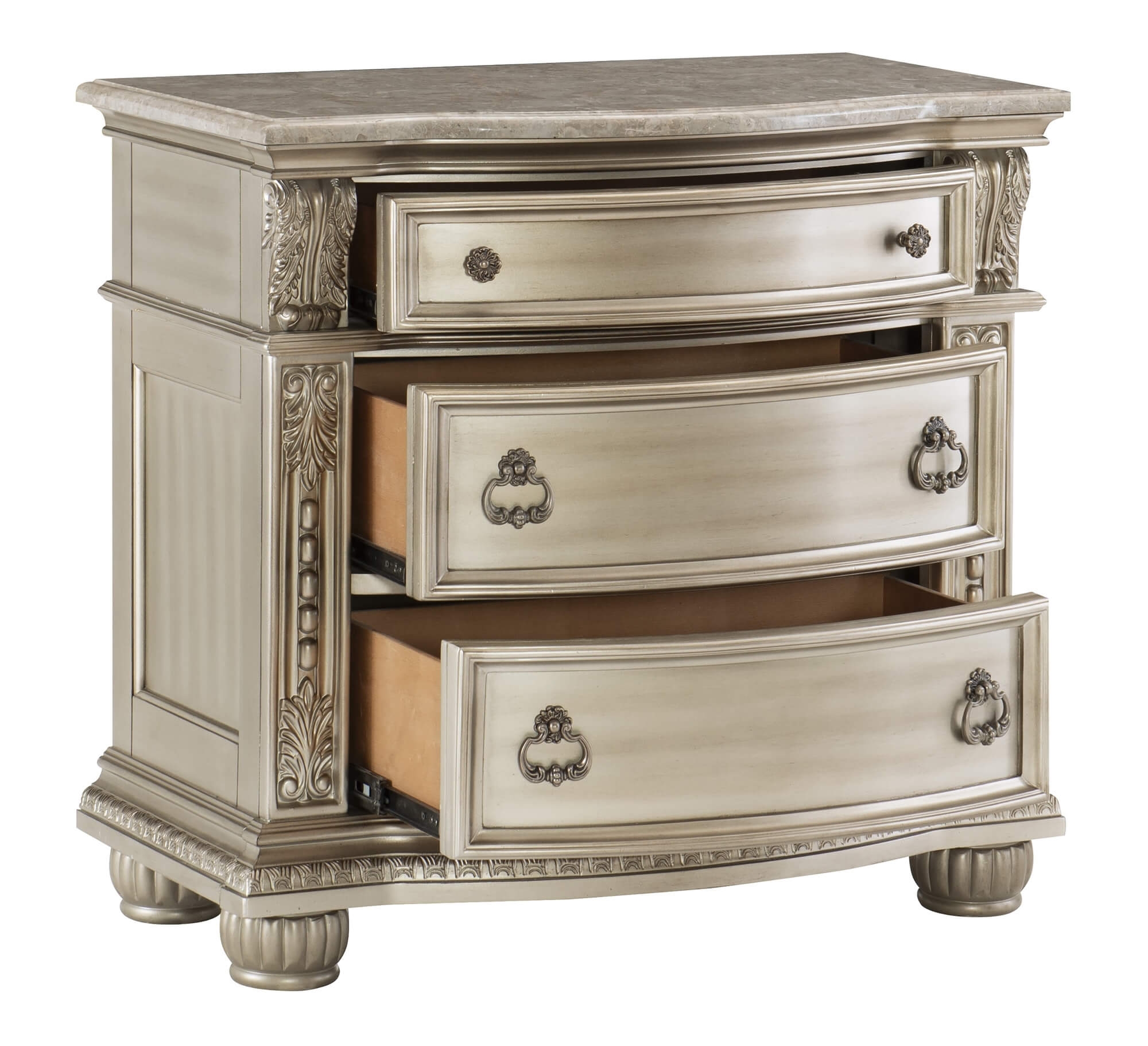 Cavalier Marble/Wood/Wood Veneer Nightstand