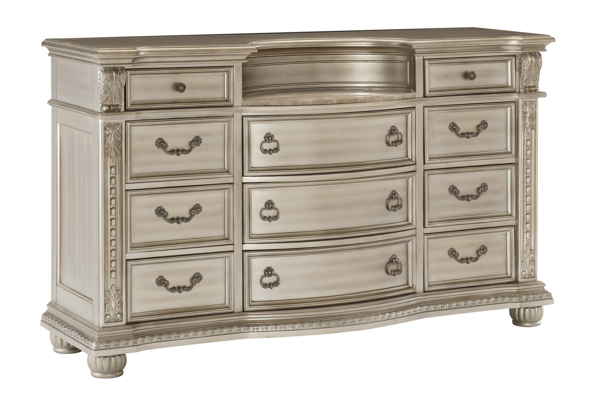 Cavalier Marble/Wood/Wood Veneer Dresser