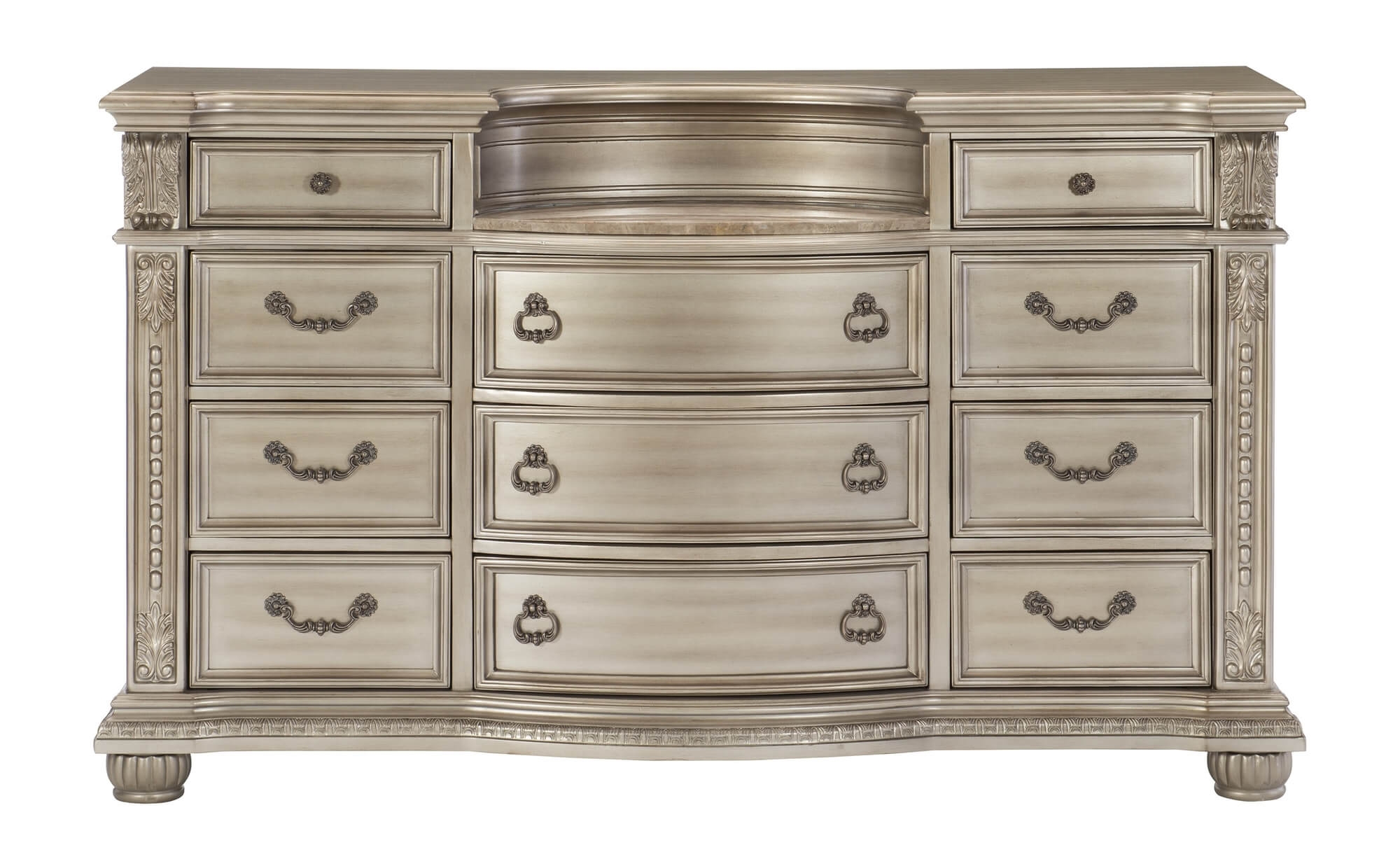 Cavalier Marble/Wood/Wood Veneer Dresser