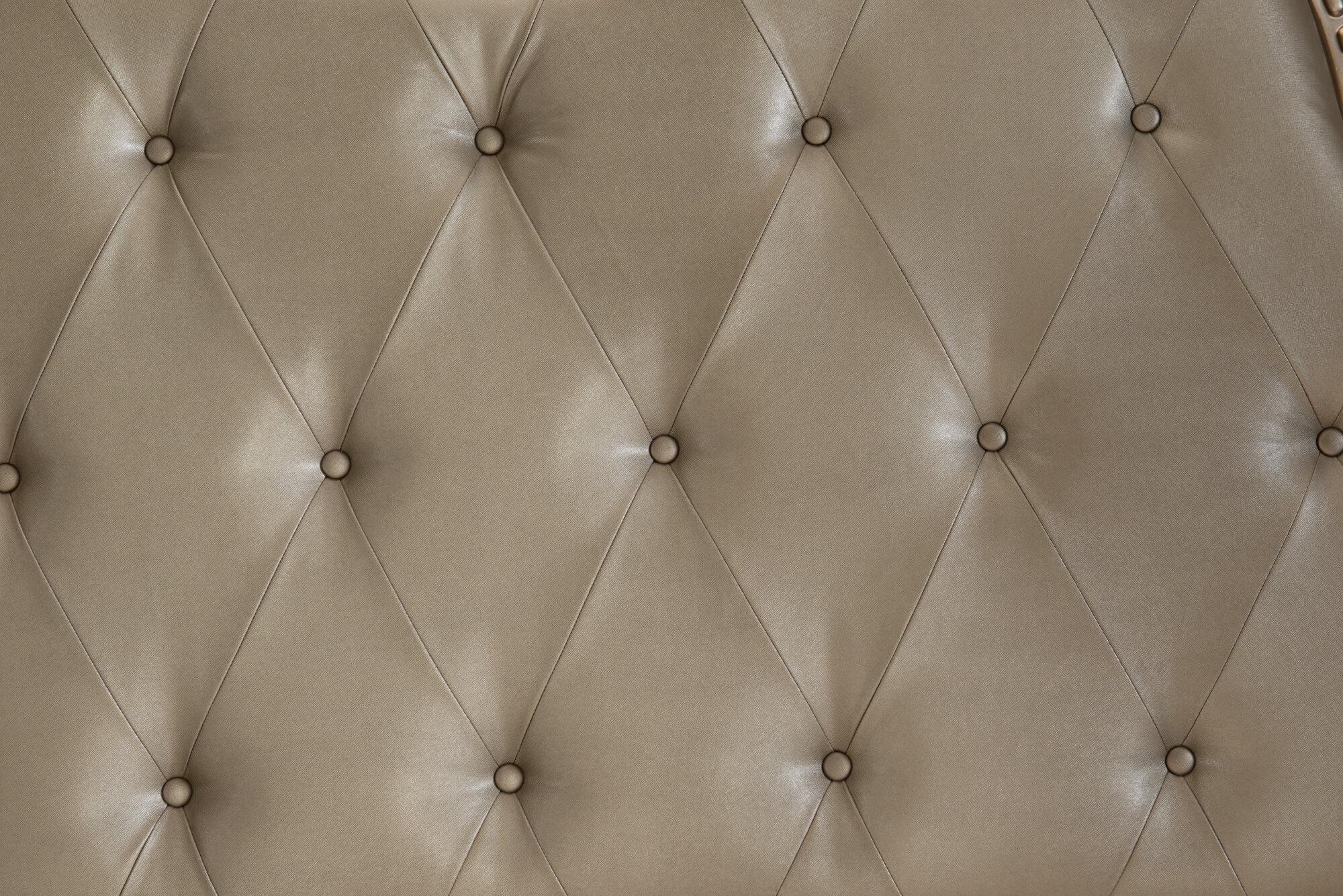 Cavalier Leatherette/Wood/Wood Veneer Tufted Sleigh Bed, California King Size