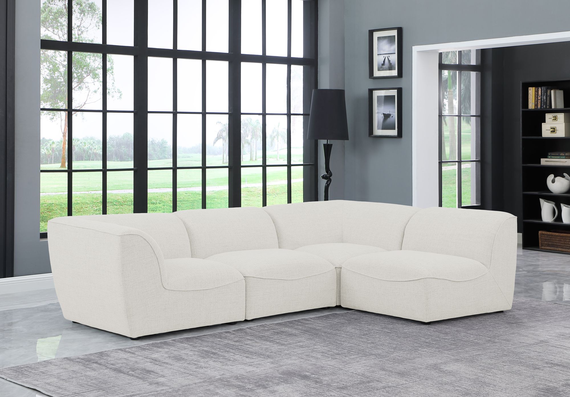 Miramar 109" 4-Piece Linen Modular Corner Sectional
