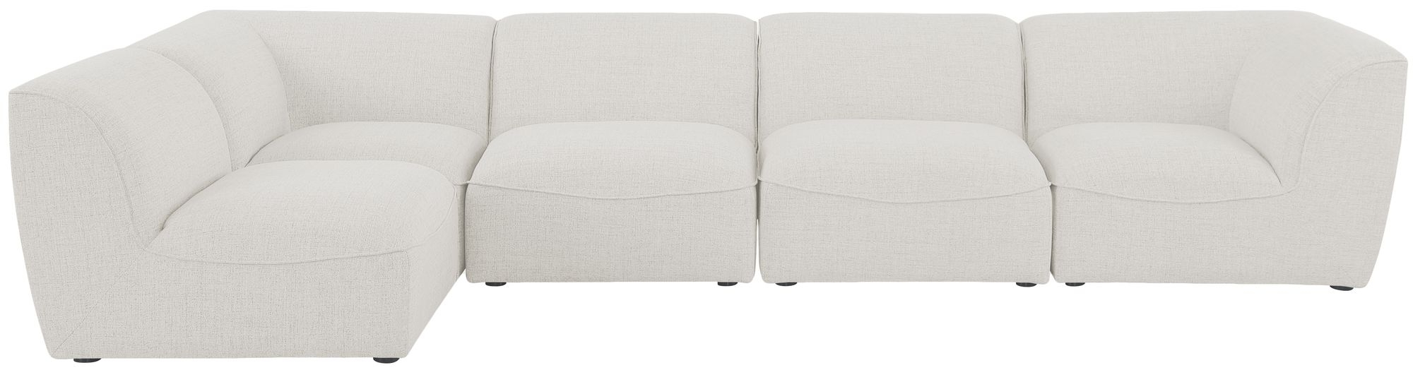 Miramar 142" 5-Piece Linen Fabric Modular Corner Sectional Sofa
