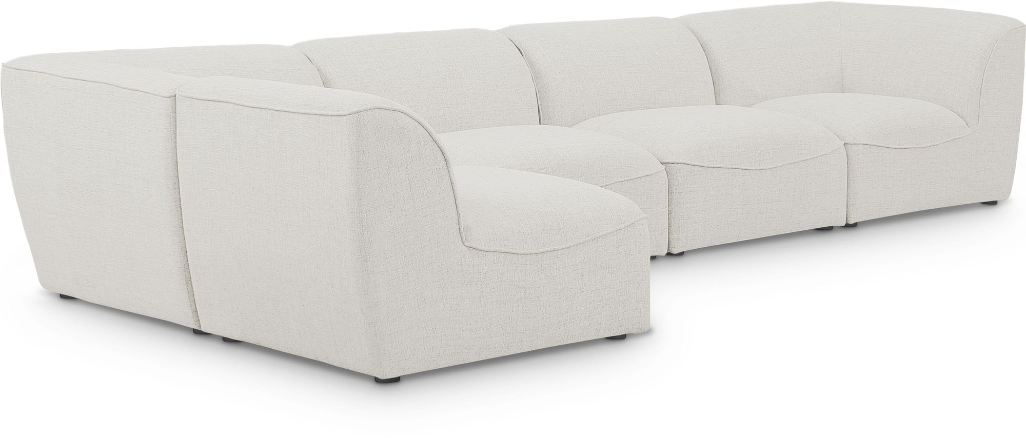Miramar 142" 5-Piece Linen Fabric Modular Corner Sectional Sofa