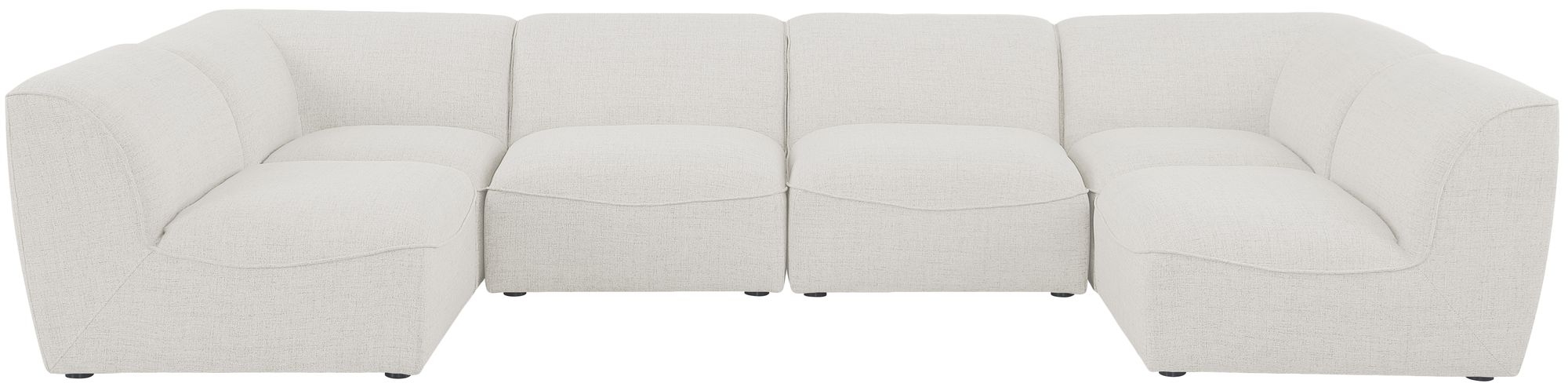 Miramar 142" 6-Piece Linen Fabric Modular U-Shape Sectional Sofa