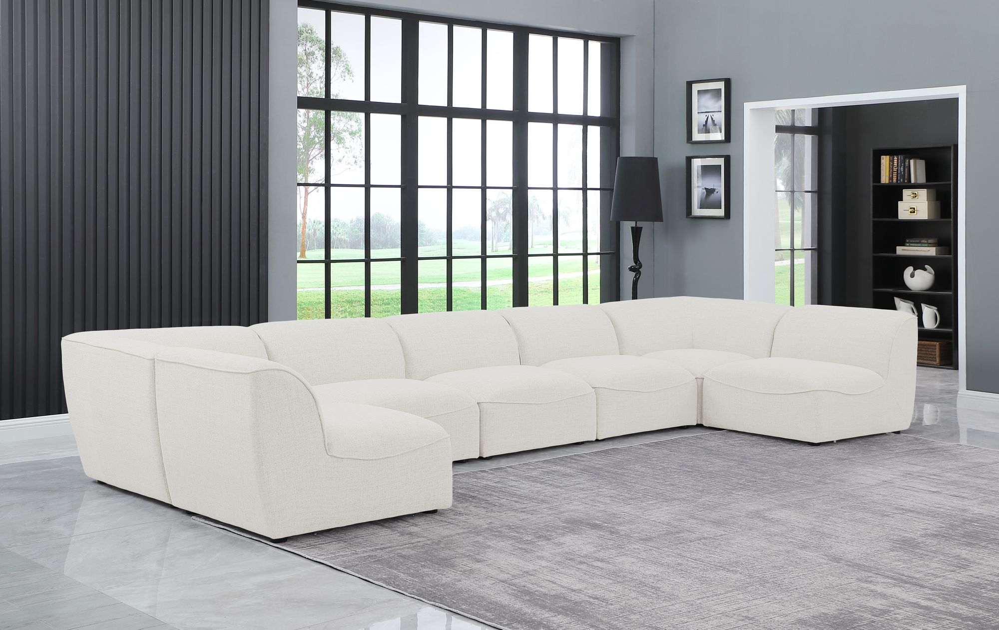 Miramar 175" 7-Piece Linen Modular Sectional