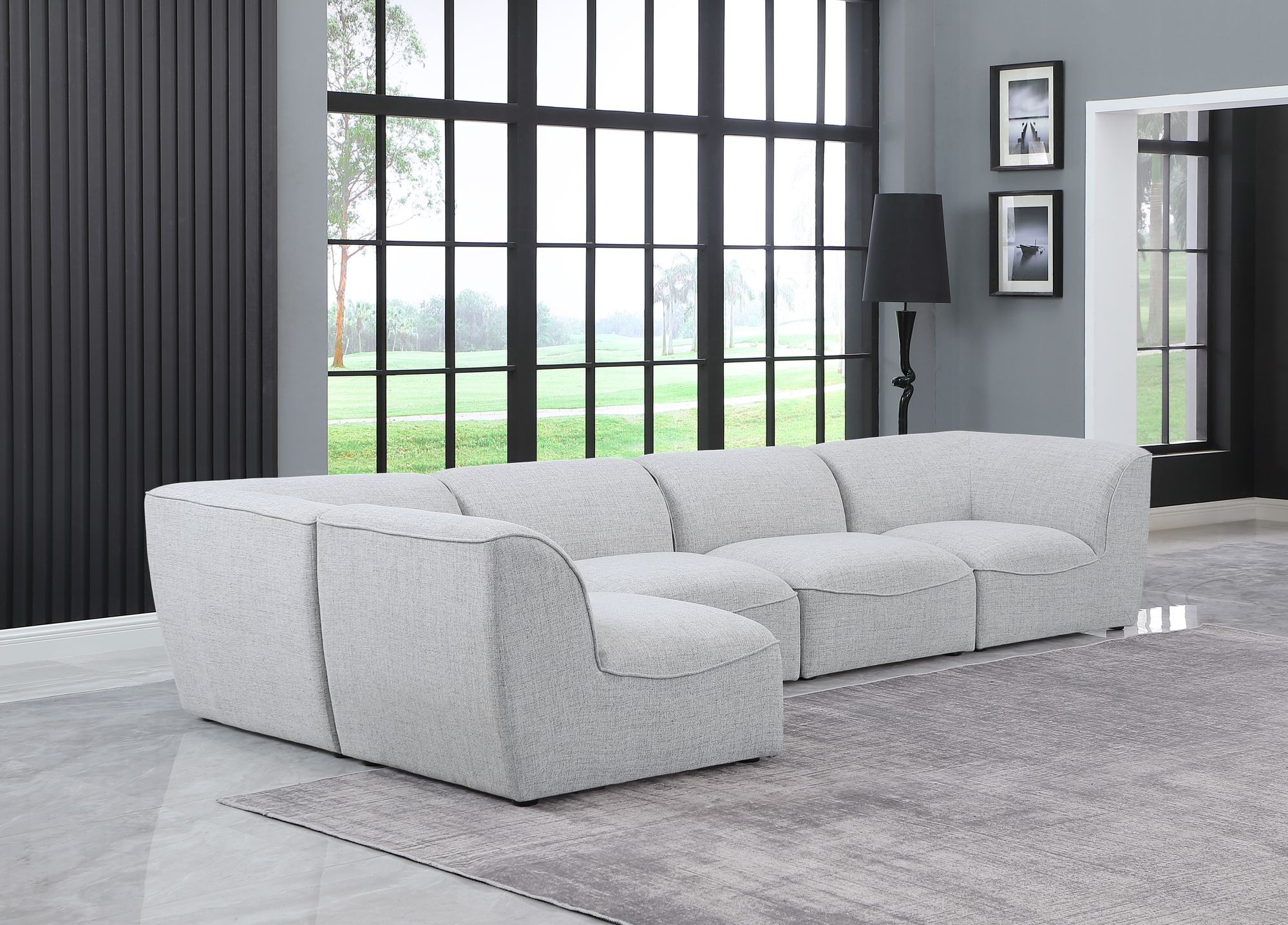 Miramar 142" 5-Piece Linen Modular Corner Sectional