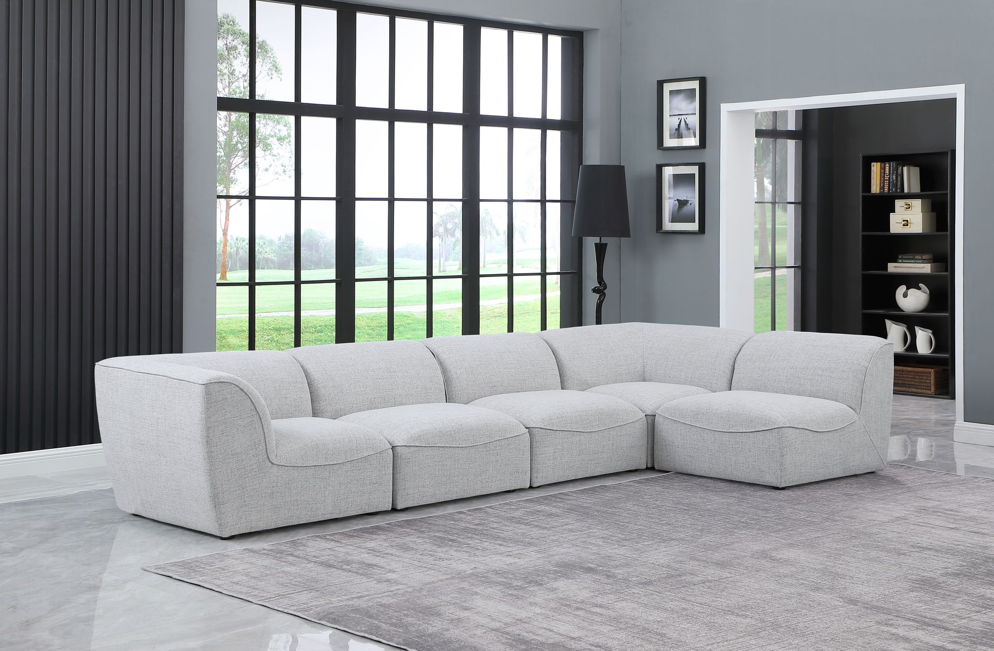 Miramar 142" 5-Piece Linen Modular Corner Sectional