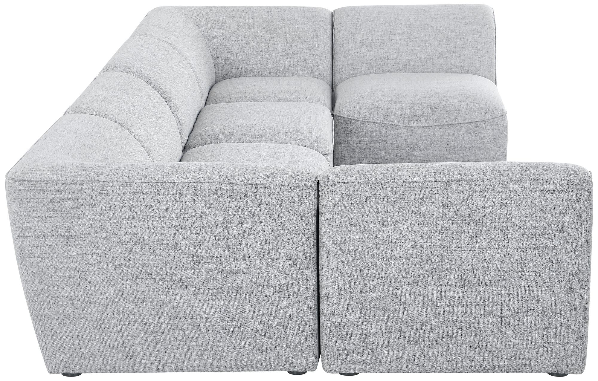 Miramar 142" 6-Piece Linen Fabric Modular U-Shape Corner Sectional Sofa