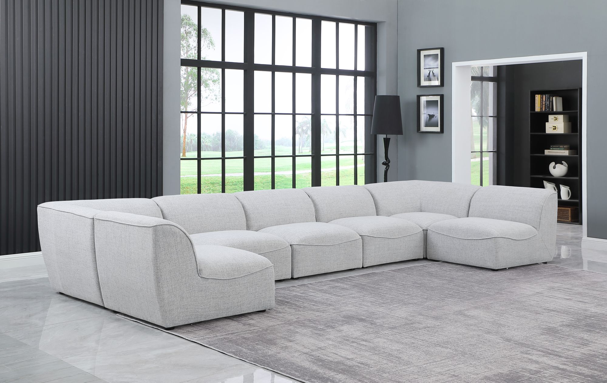 Miramar 175" 7-Piece Linen Fabric Modular Sectional Sofa