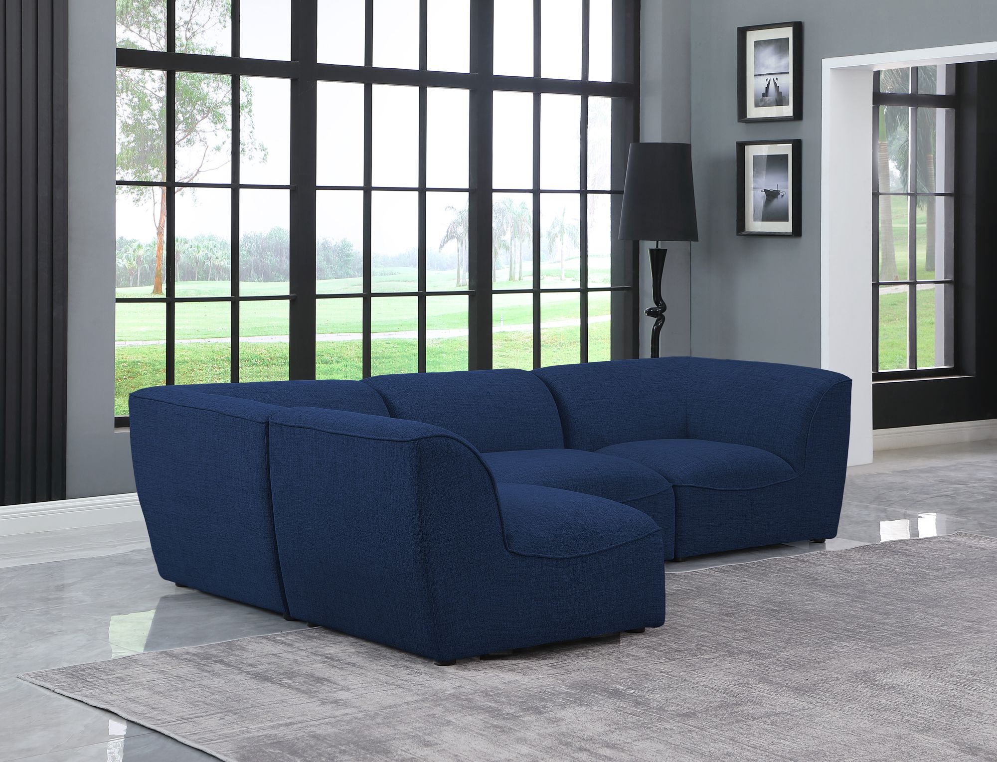 Miramar 109" 4-Piece Linen Modular Corner Sectional