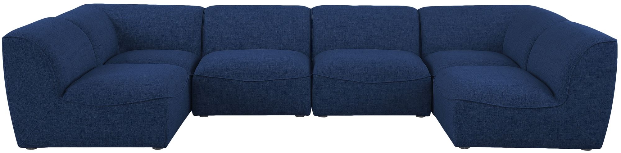 Miramar 142" 6-Piece Linen Fabric Modular U-Shape Corner Sectional Sofa