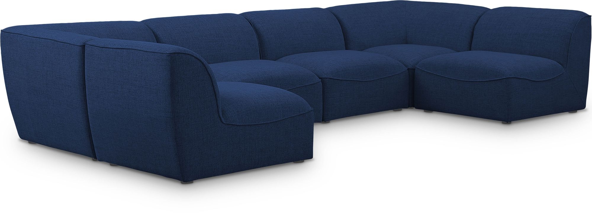 Miramar 142" 6-Piece Linen Fabric Modular U-Shape Sectional Sofa