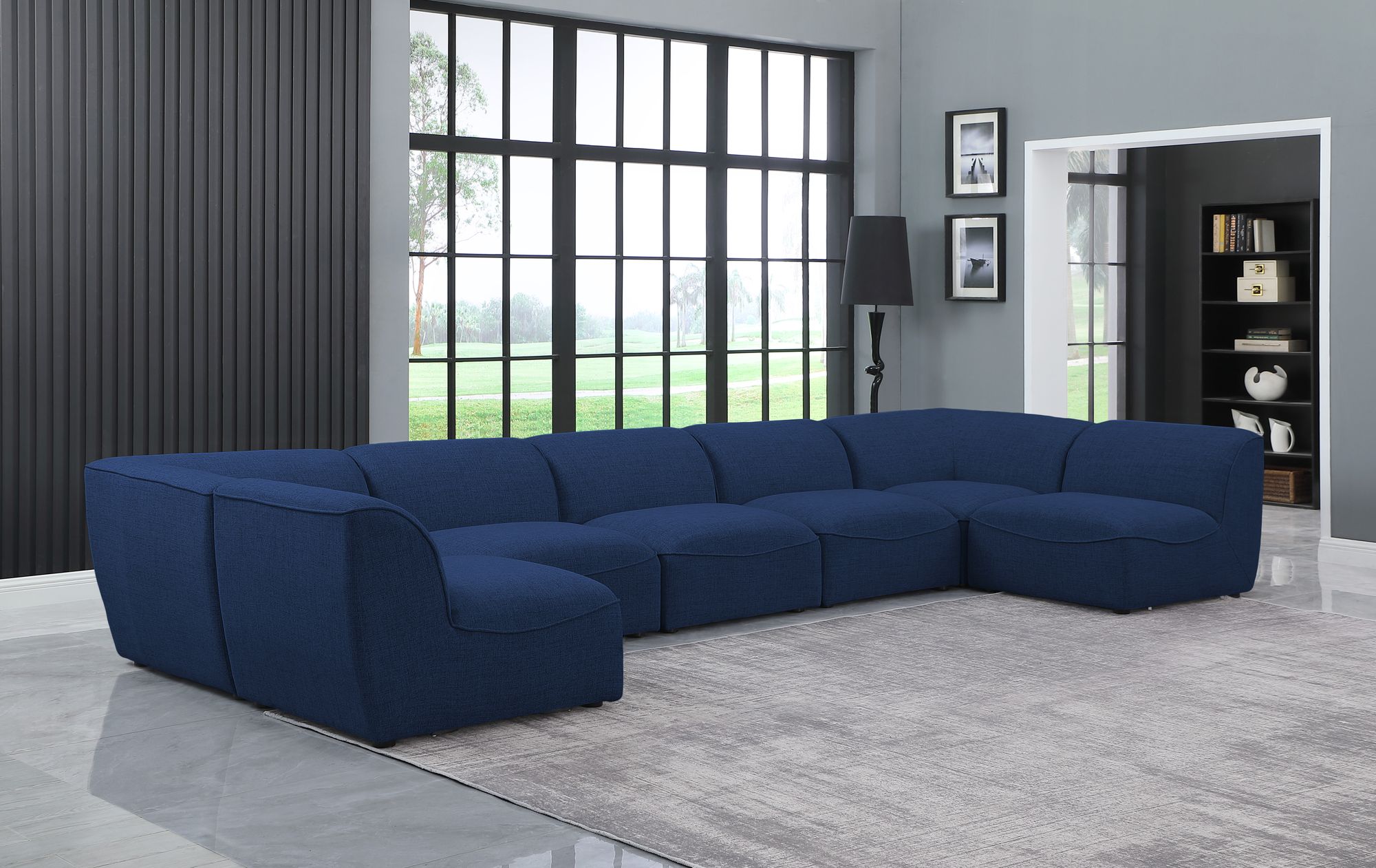 Miramar 175" 7-Piece Linen Modular Sectional