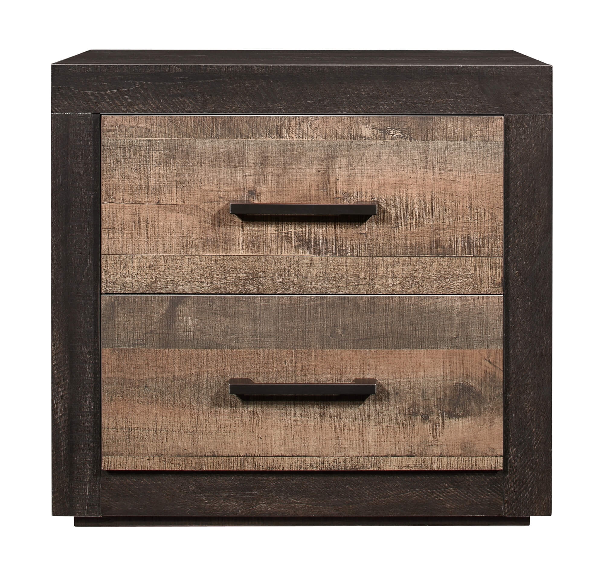 Miter Wood/Wood Veneer Platform Bedroom Set w/ Footboard Storage