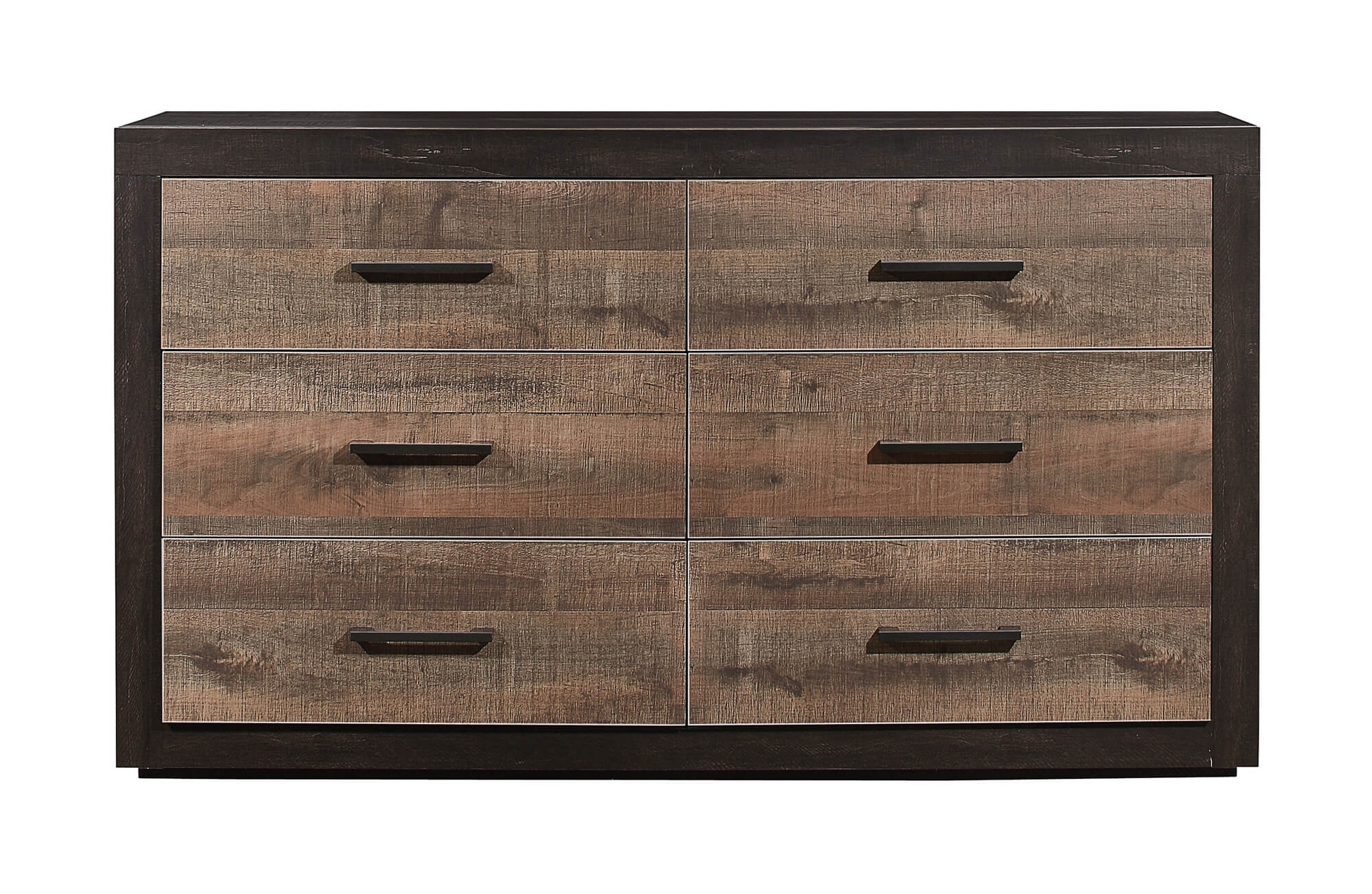 Miter Wood/Wood Veneer Platform Bedroom Set w/ Footboard Storage