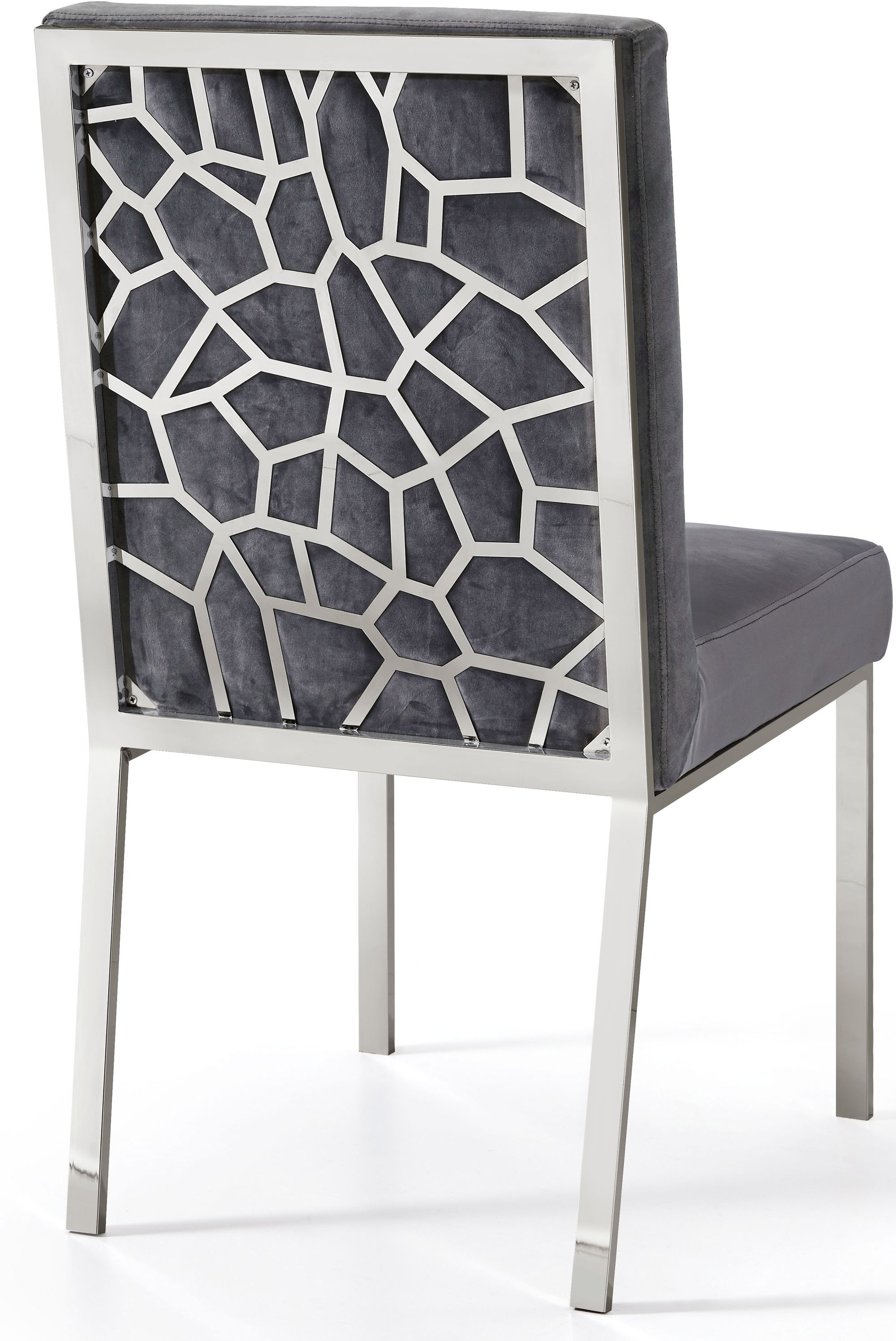 Opal Velvet Dining Chair with Chrome Stainless Steel Base
