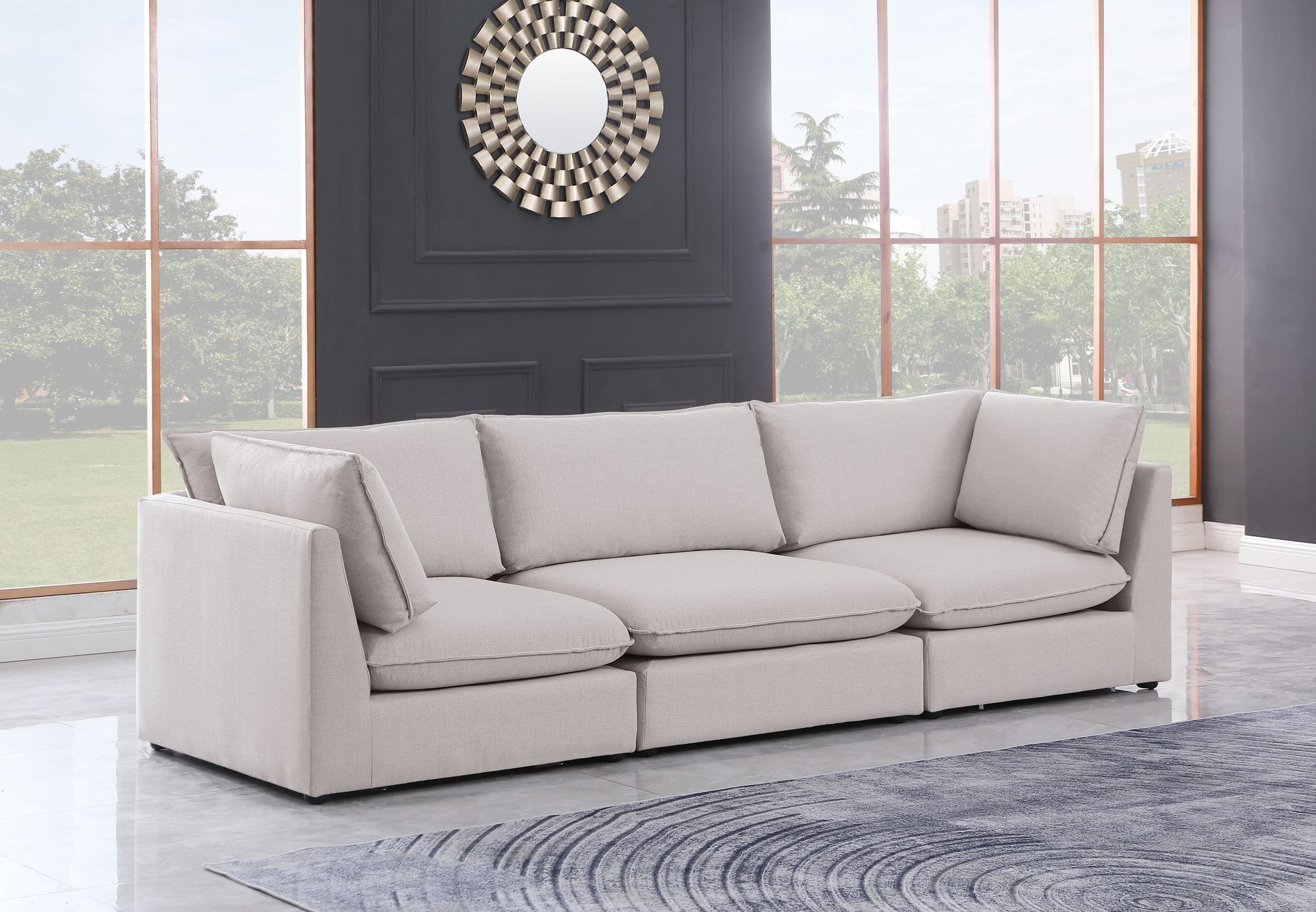 Mackenzie 120" Linen Modular Sofa