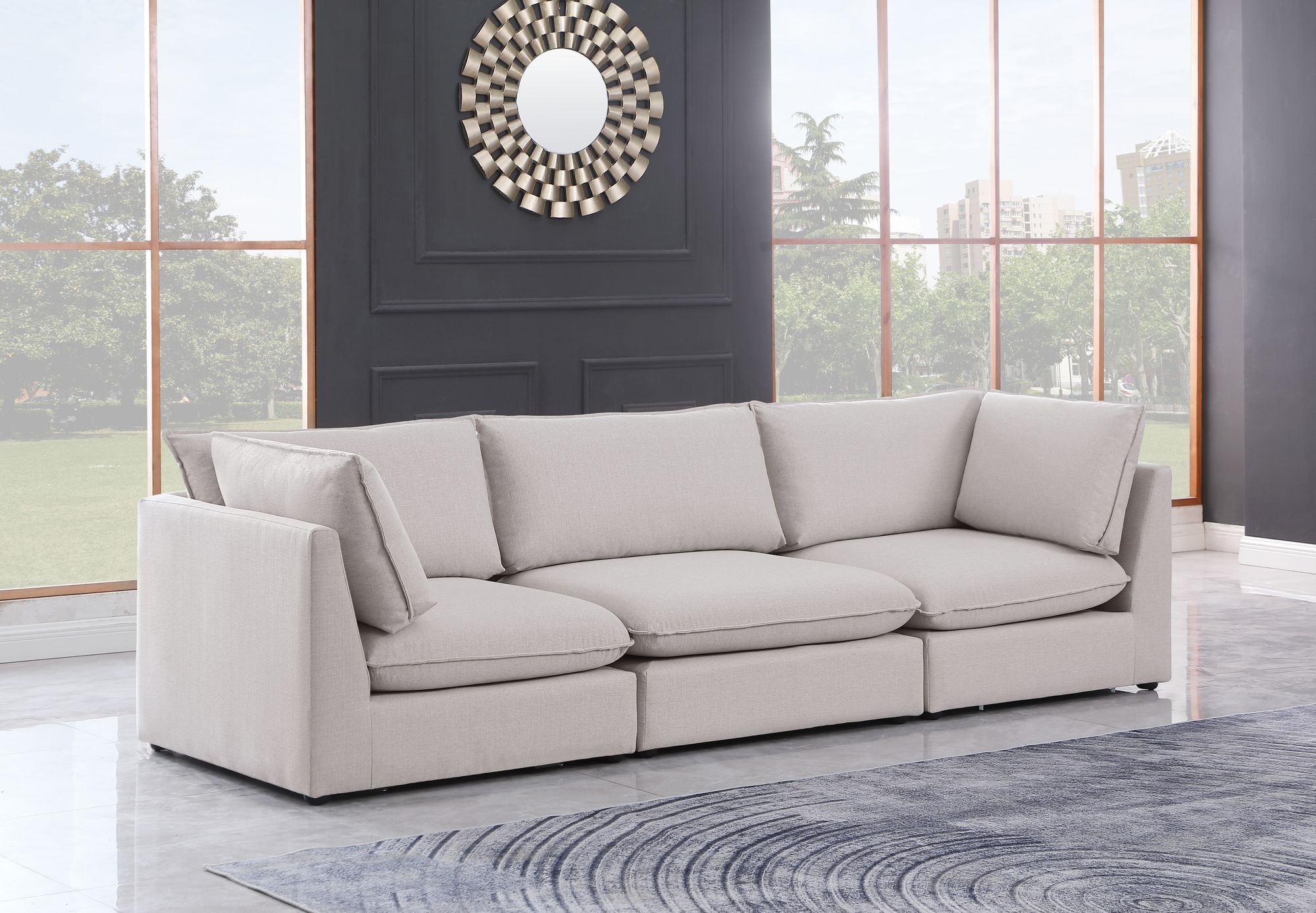 Mackenzie 120" Linen Modular Sofa