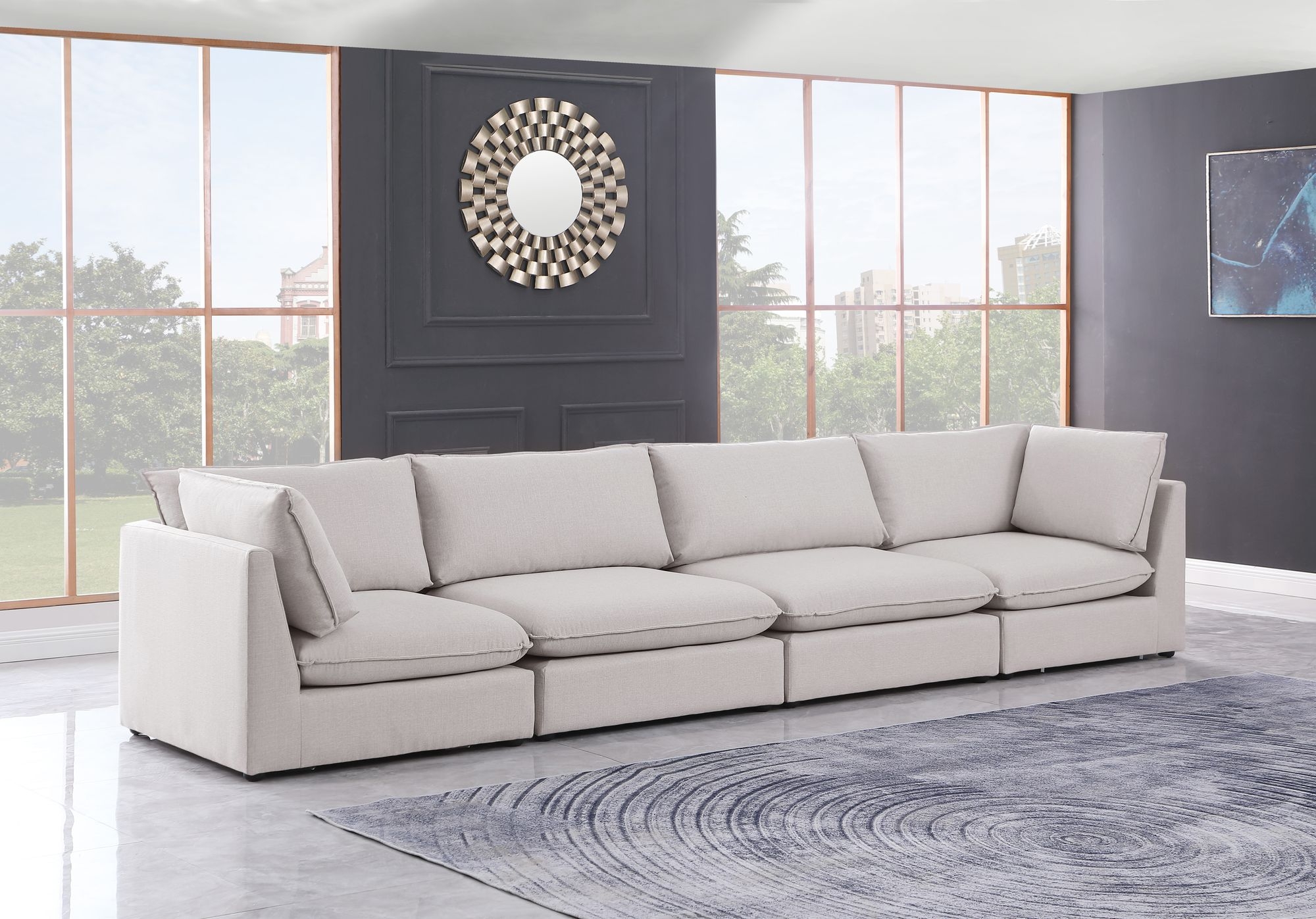 Mackenzie Linen 160" Modular Sofa