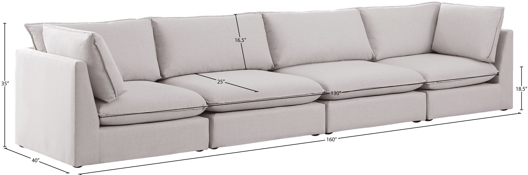Mackenzie Linen 160" Modular Sofa