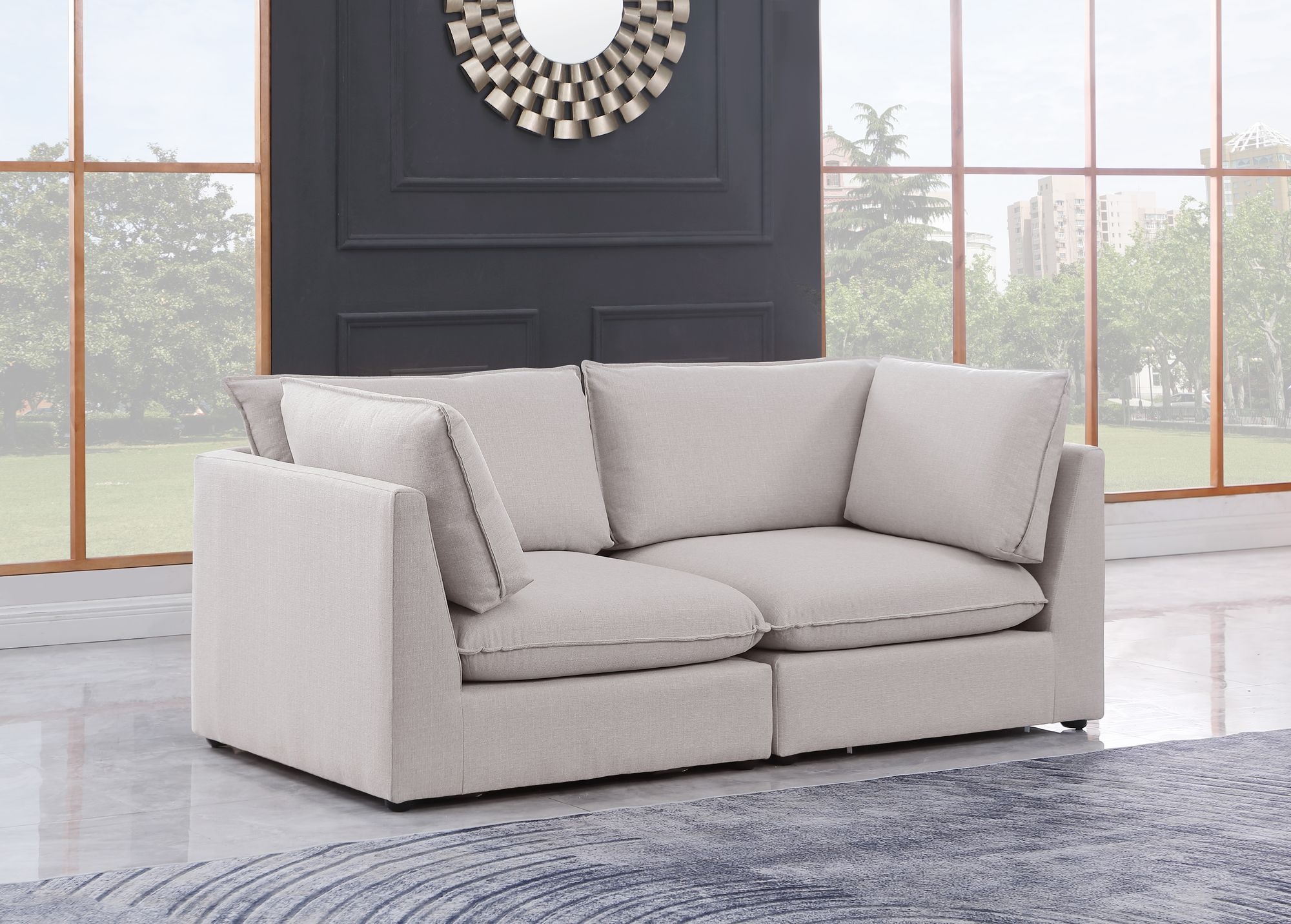 Mackenzie 80" Linen Modular Sofa