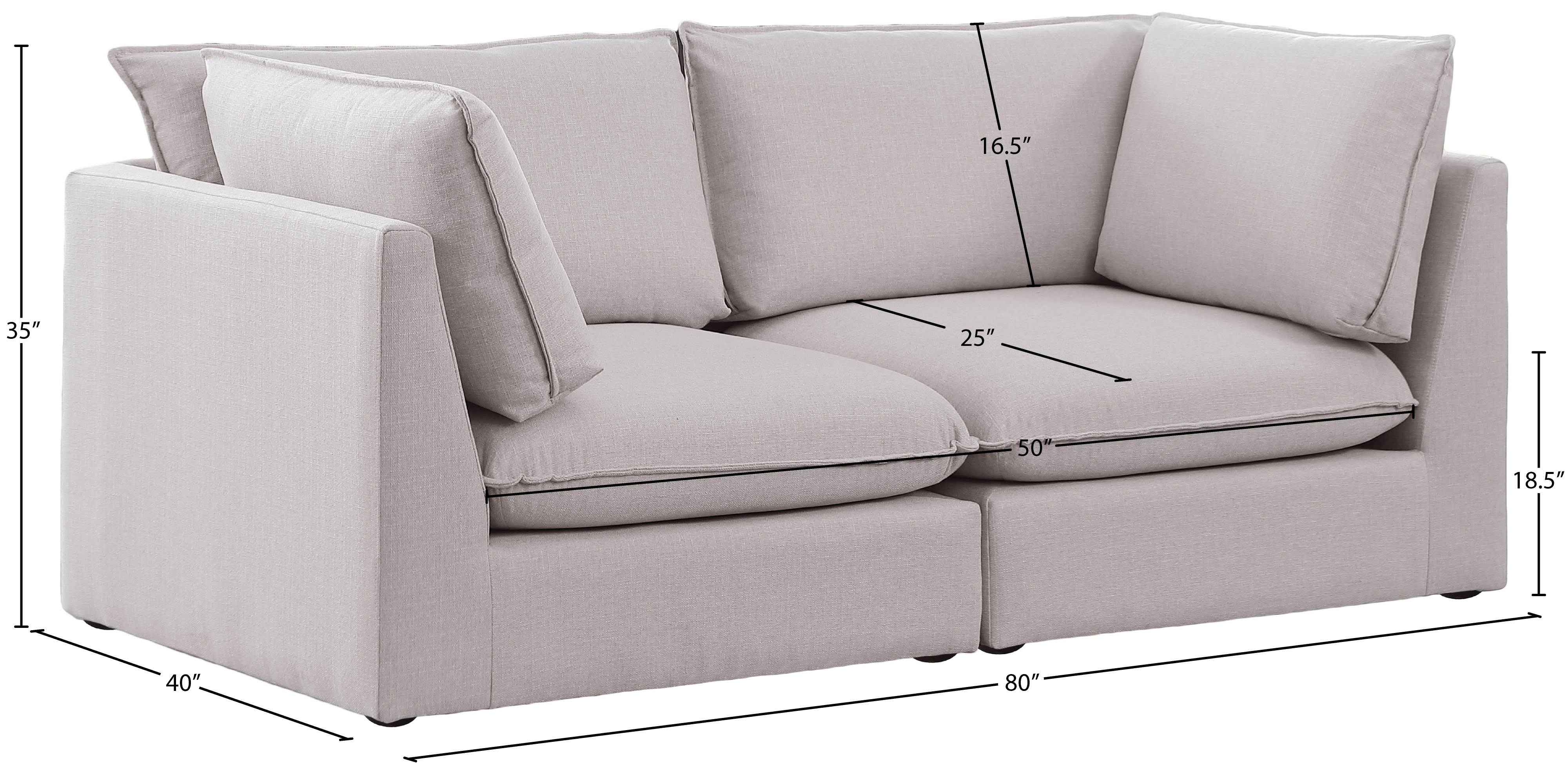 Mackenzie 80" Linen Modular Sofa