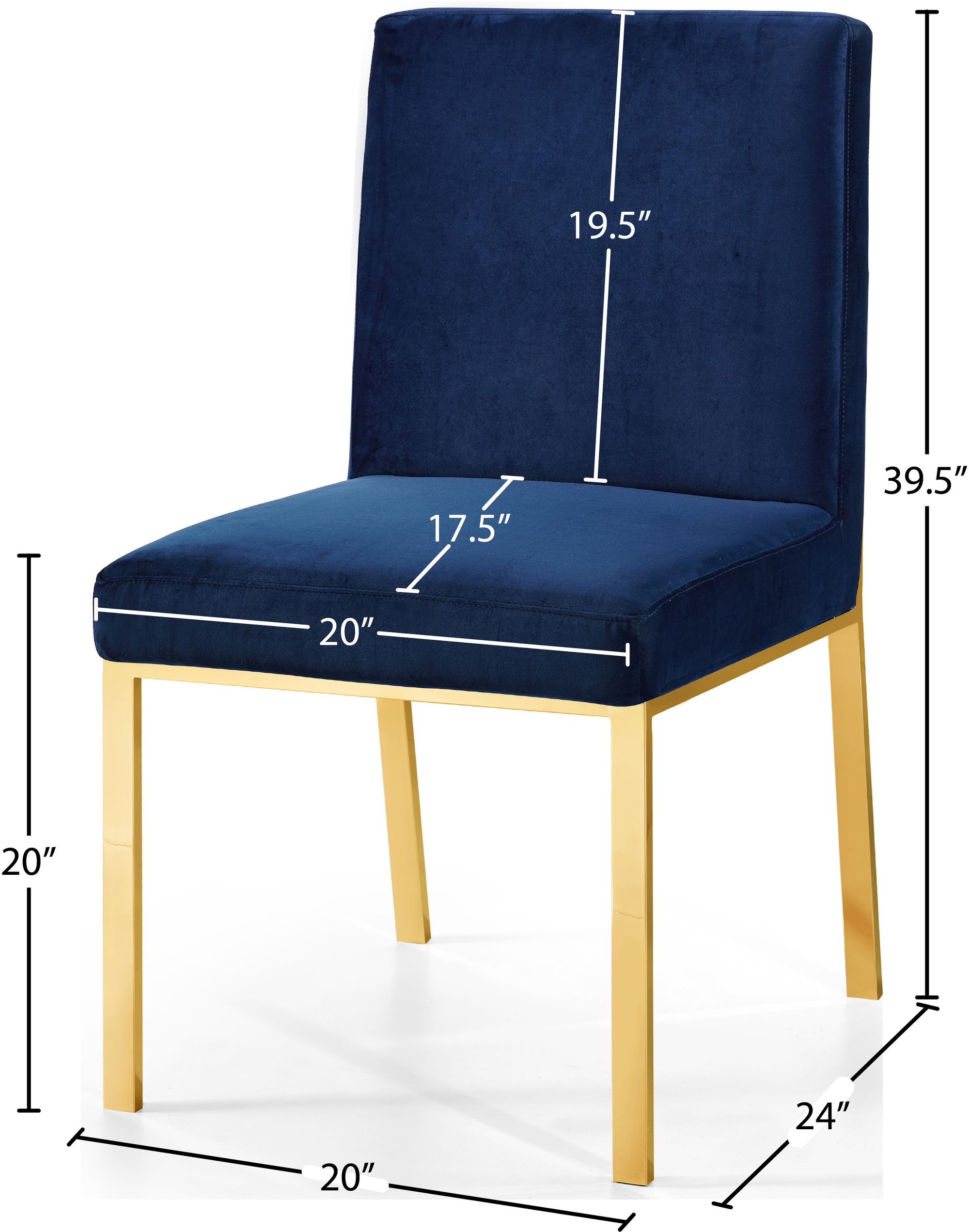 Opal Velvet Dining Chair with Gold Stainless Steel Base