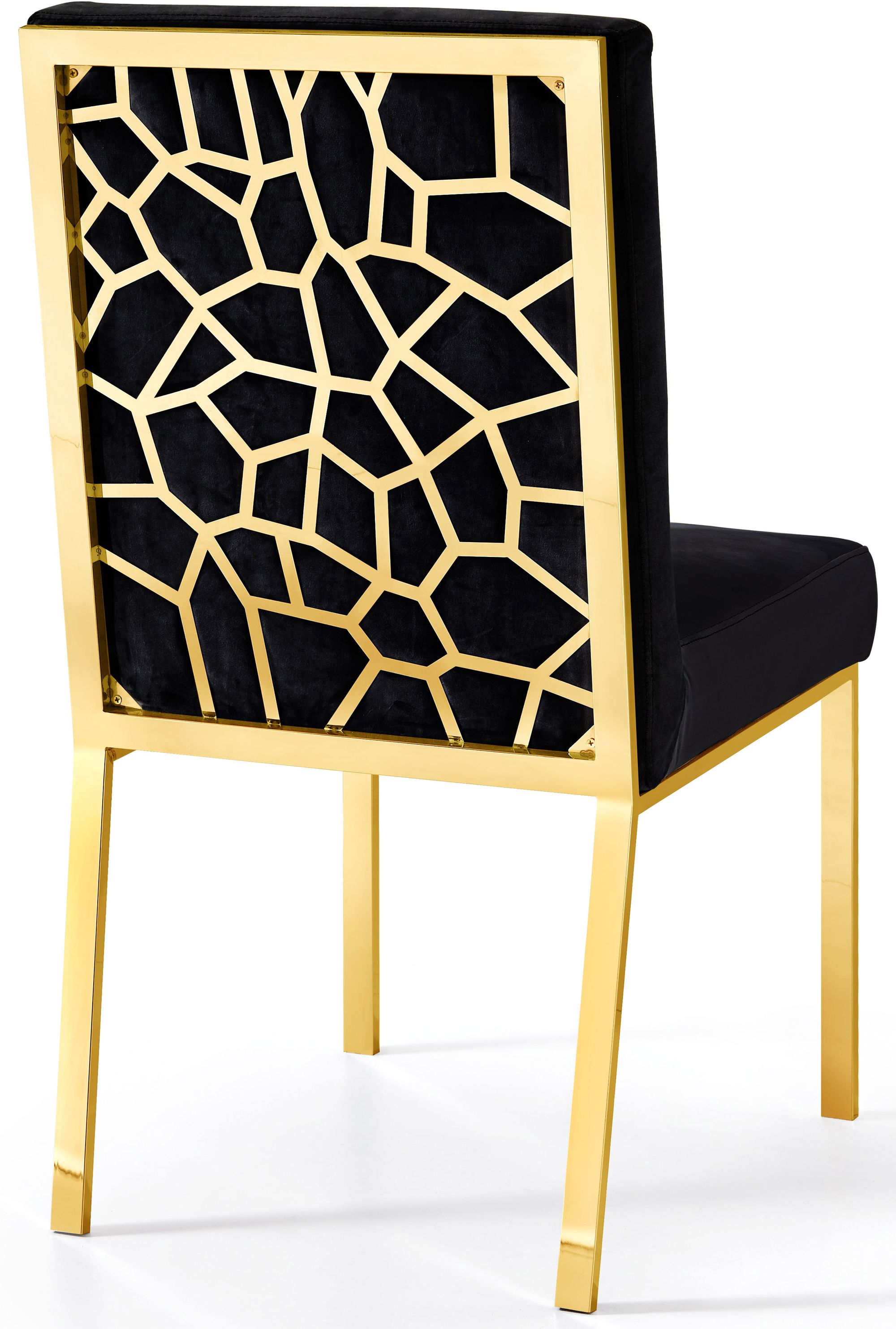 Opal Velvet Dining Chair with Gold Stainless Steel Base