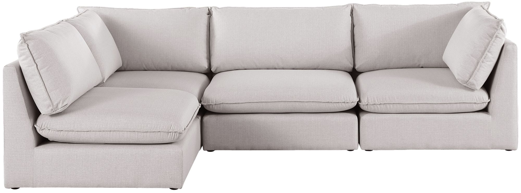 Mackenzie 120" 4-Piece Linen Modular Corner Sectional