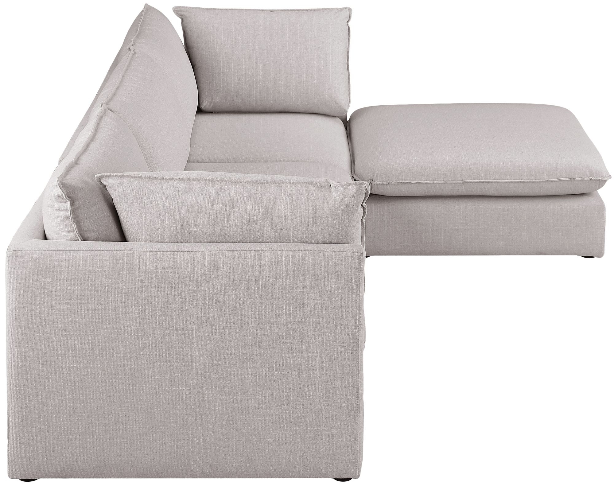 Mackenzie 120" 4-Piece Linen Fabric Modular Corner Sectional Sofa