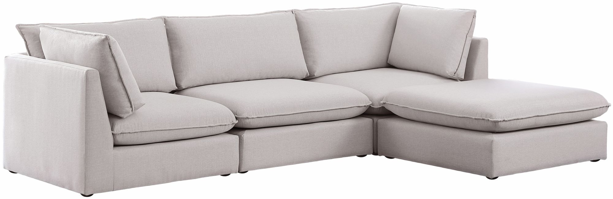 Mackenzie 120" 4-Piece Linen Fabric Modular Sectional Sofa