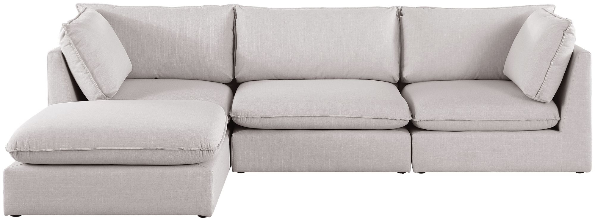 Mackenzie 120" 4-Piece Linen Fabric Modular Sectional Sofa