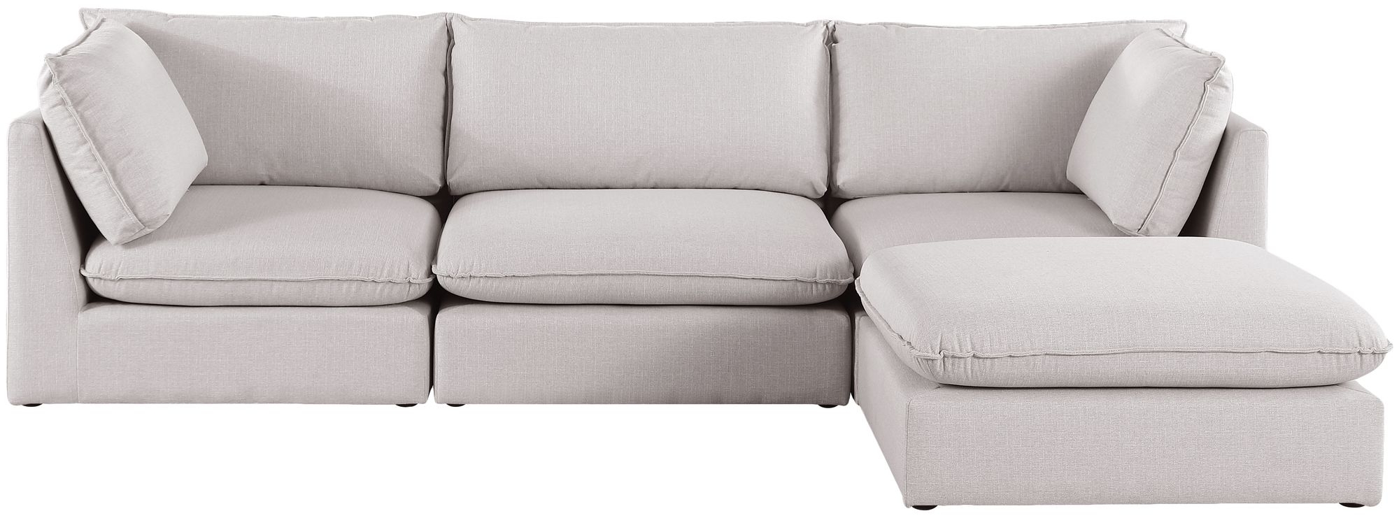 Mackenzie 120" 4-Piece Linen Fabric Modular Sectional Sofa