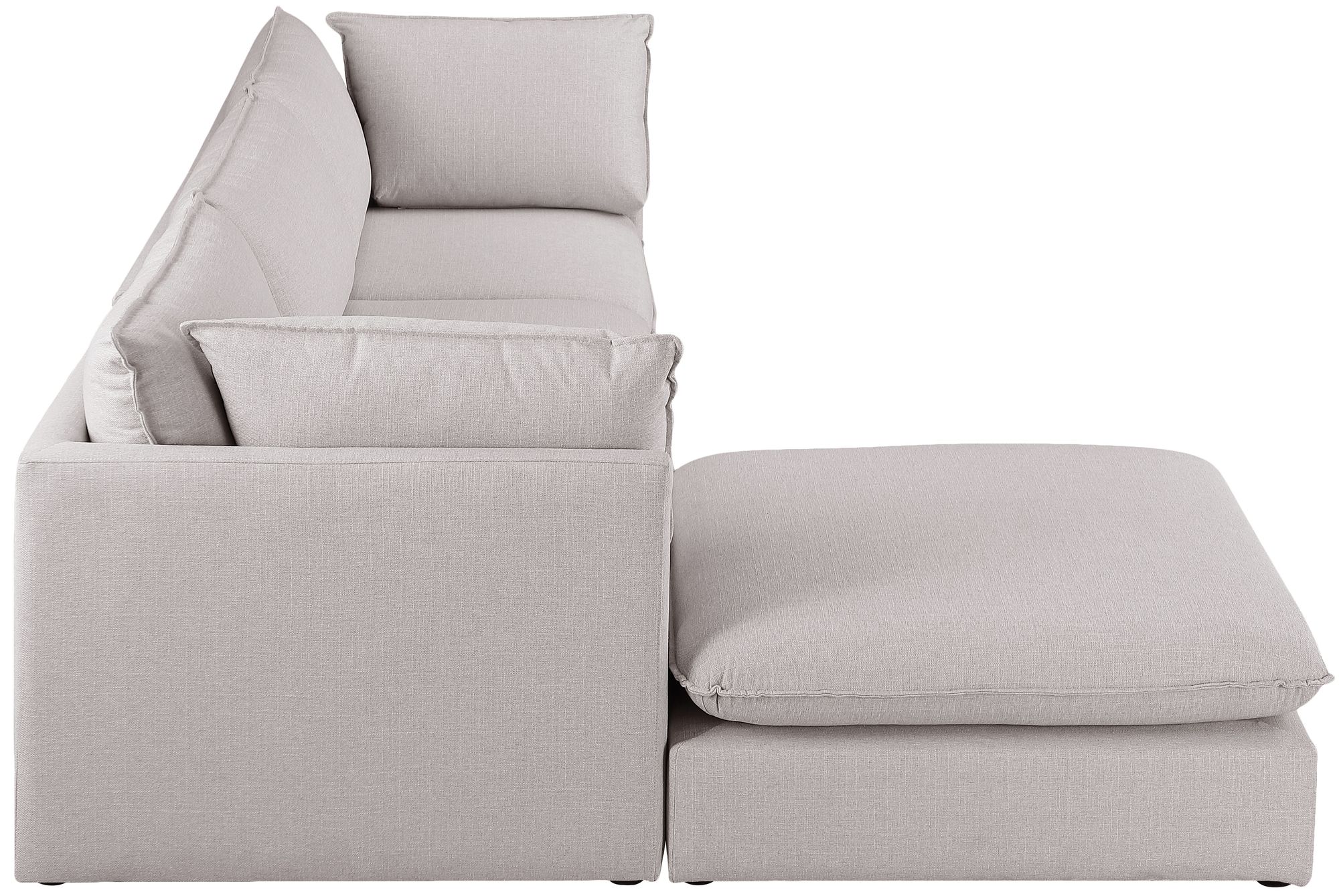 Mackenzie 120" 4-Piece Linen Modular Sectional