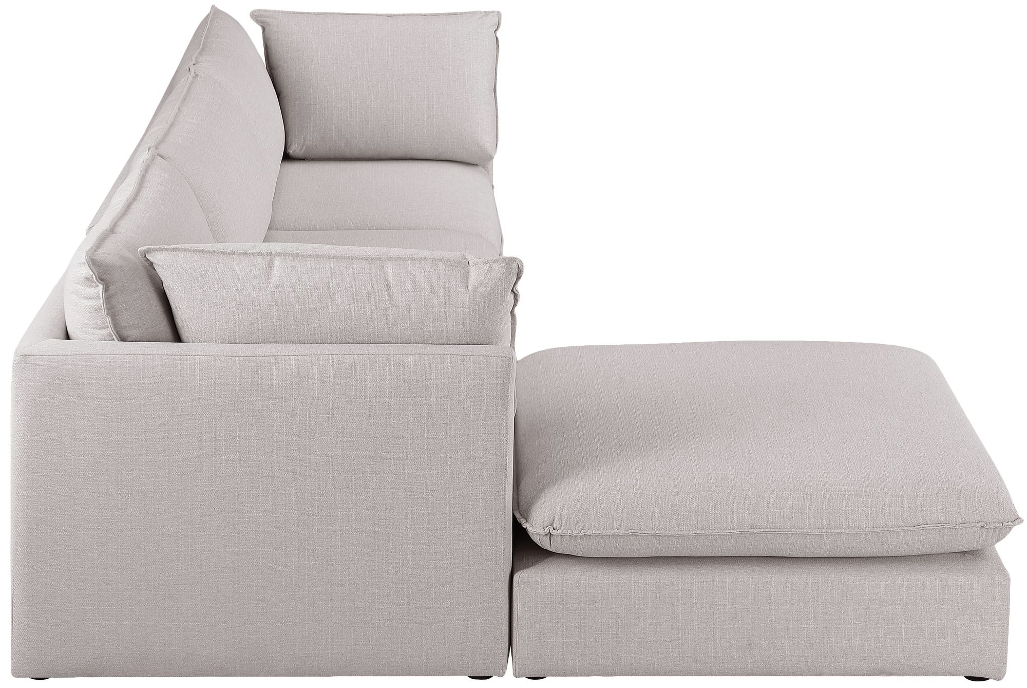 Mackenzie 120" 4-Piece Linen Fabric Modular Sectional Sofa