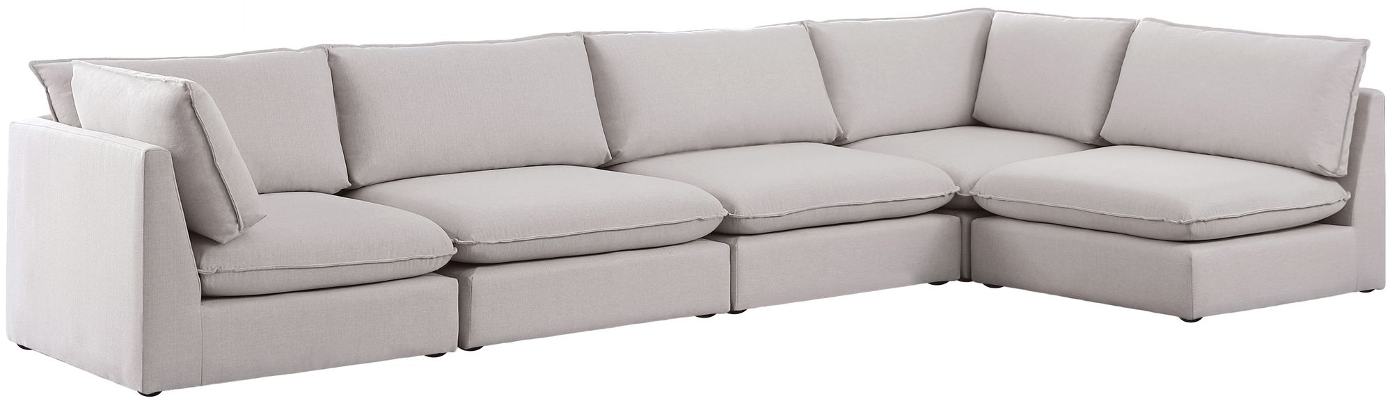 Mackenzie 160" 5-Piece Linen Fabric Modular Corner Sectional Sofa