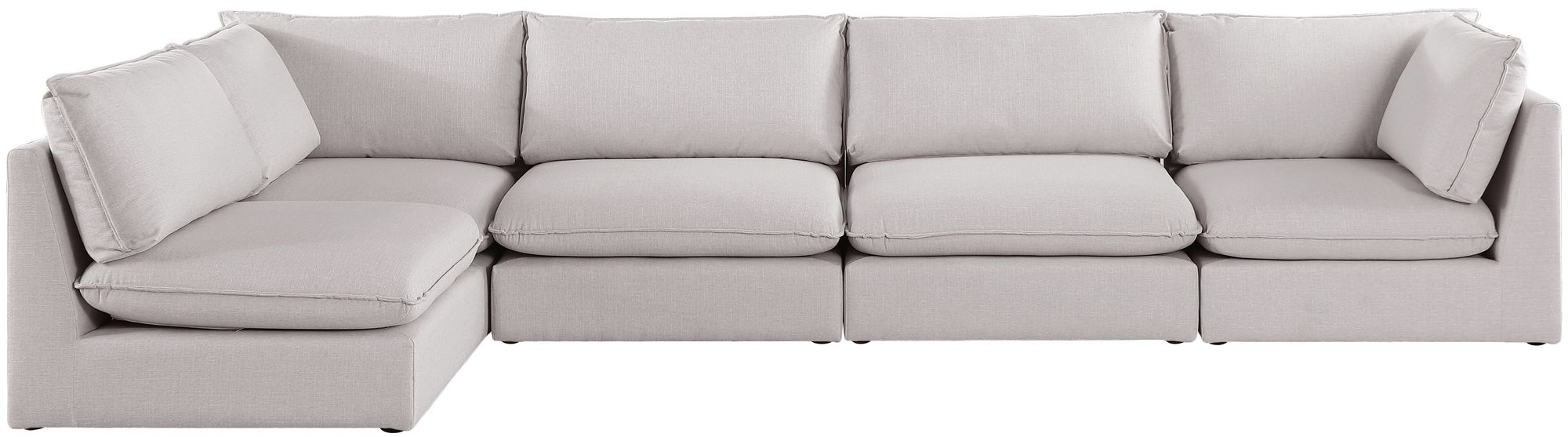 Mackenzie 160" 5-Piece Linen Fabric Modular Corner Sectional Sofa