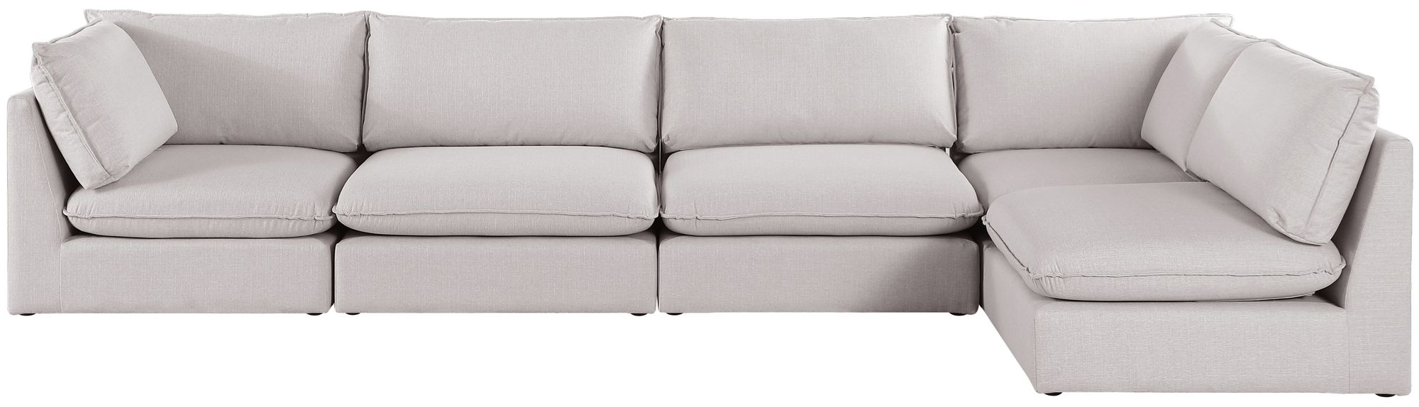 Mackenzie 160" 5-Piece Linen Fabric Modular Corner Sectional Sofa
