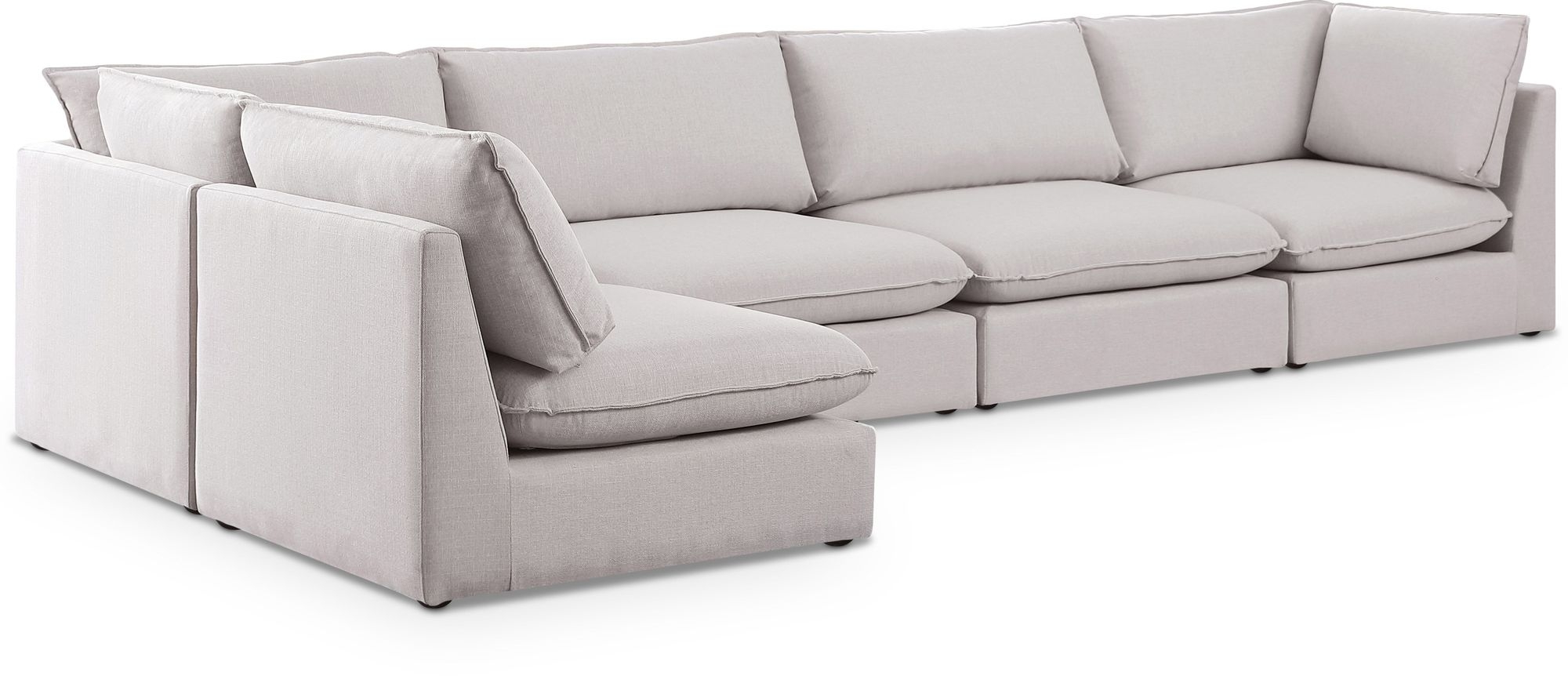 Mackenzie 160" 5-Piece Linen Fabric Modular Corner Sectional Sofa