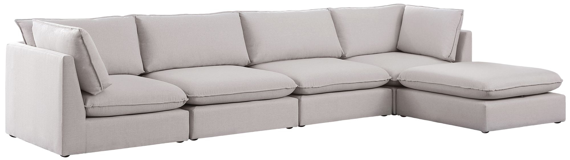 Mackenzie 160" 5-Piece Linen Fabric Modular Sectional Sofa
