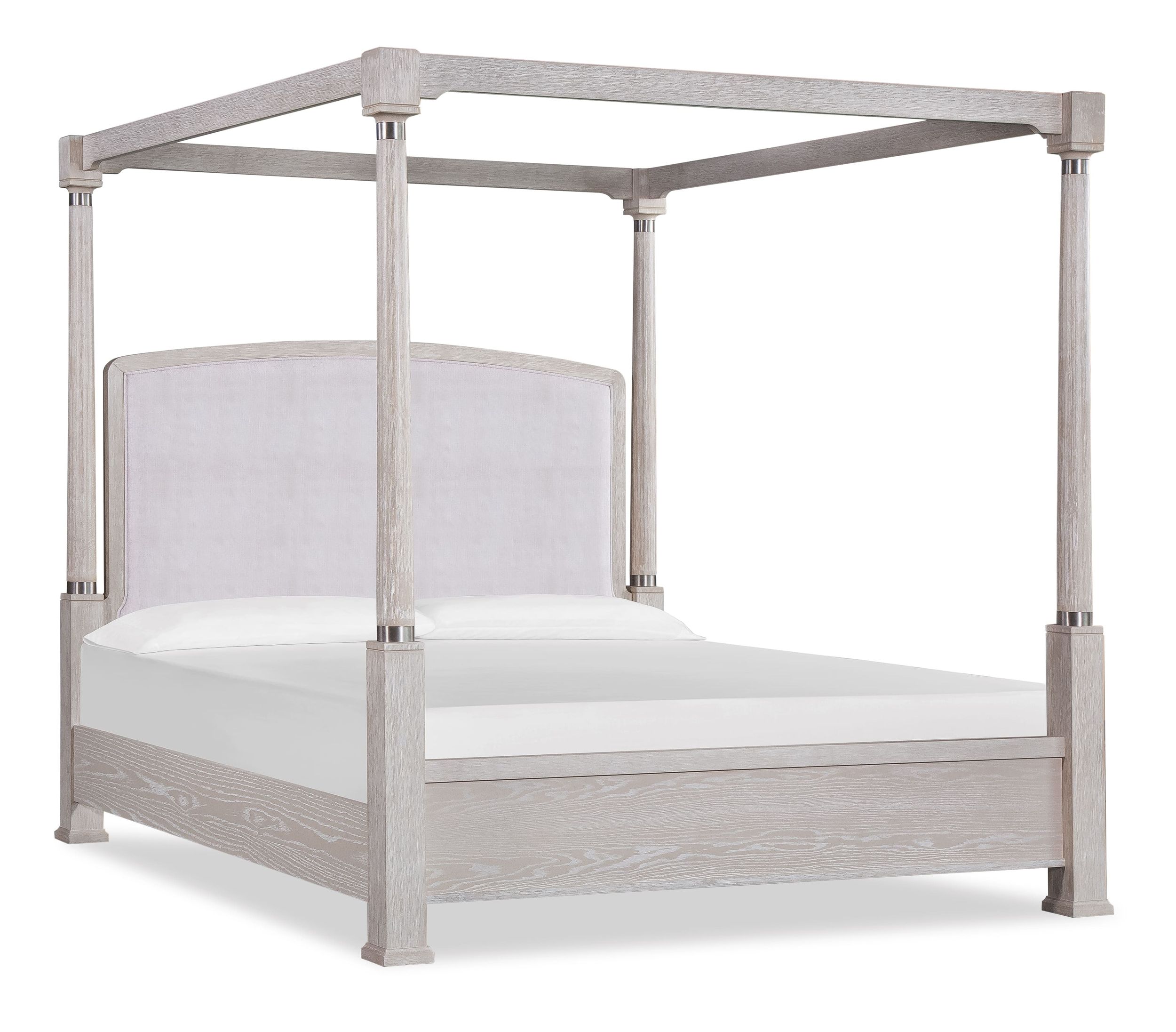 Fendi Canopy Bedroom Set Four-Poster with Nickel Accents
