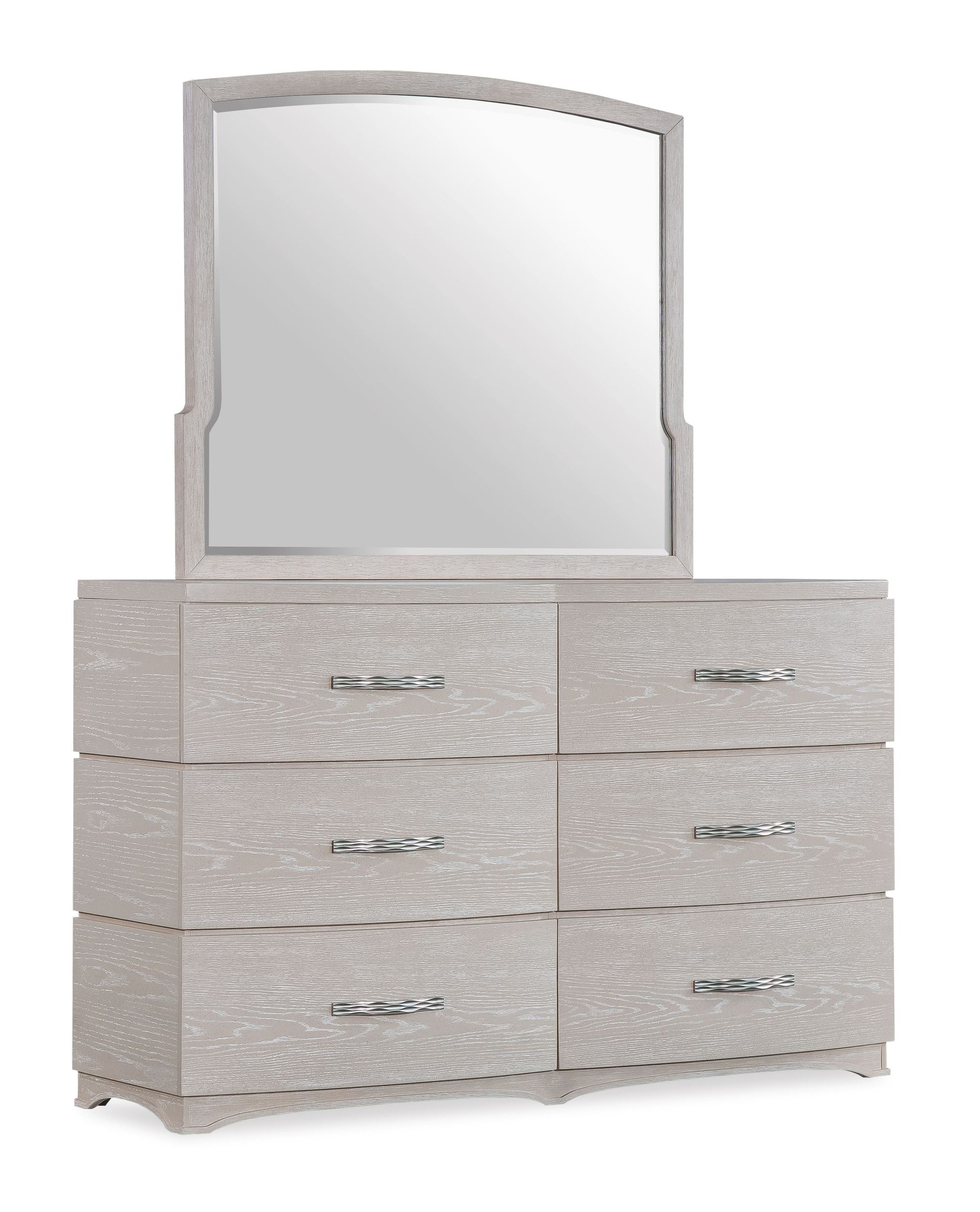 Fendi 8-Drawer Double Dresser Wide Bedroom Dresser with Nickel Hardware