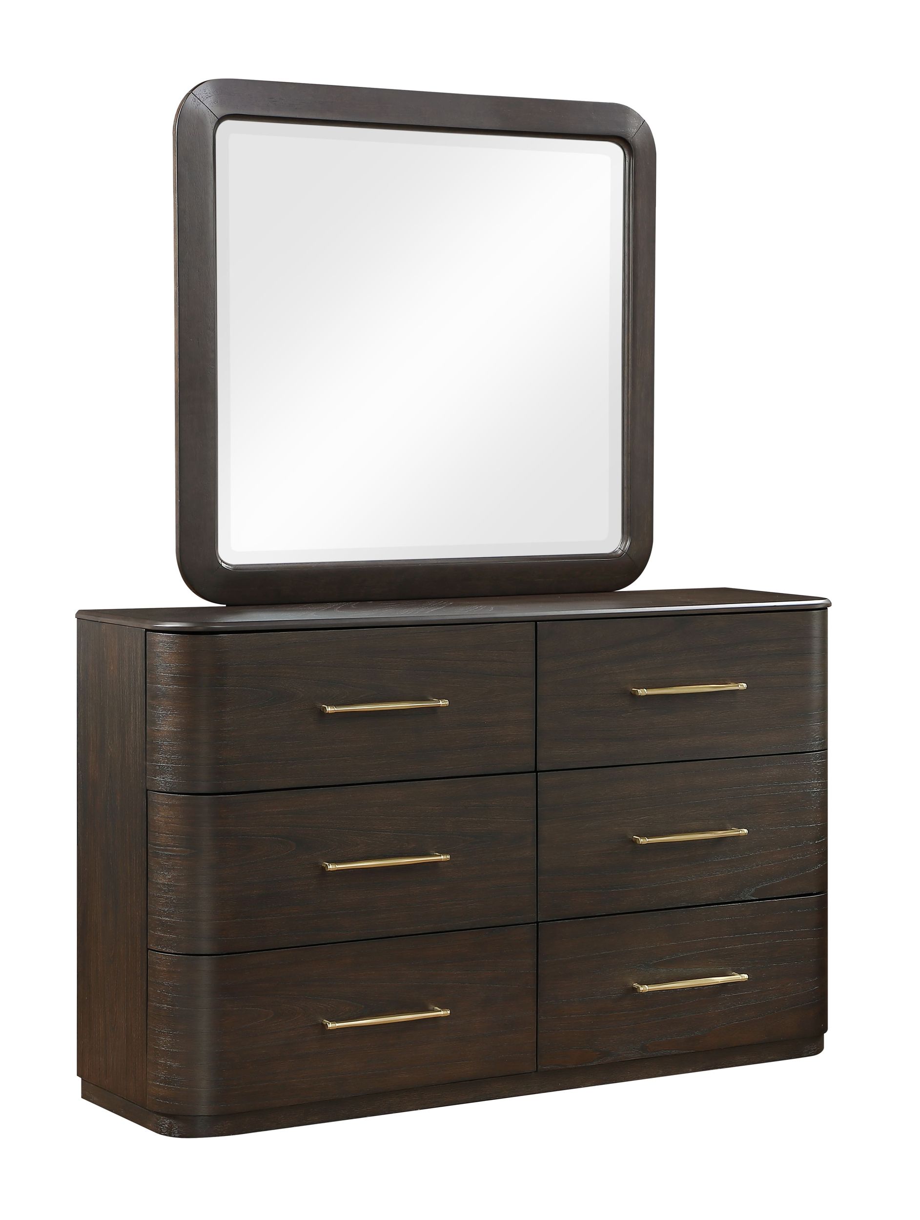 Blake Modern 6-Drawer Dresser with Gold Hardware