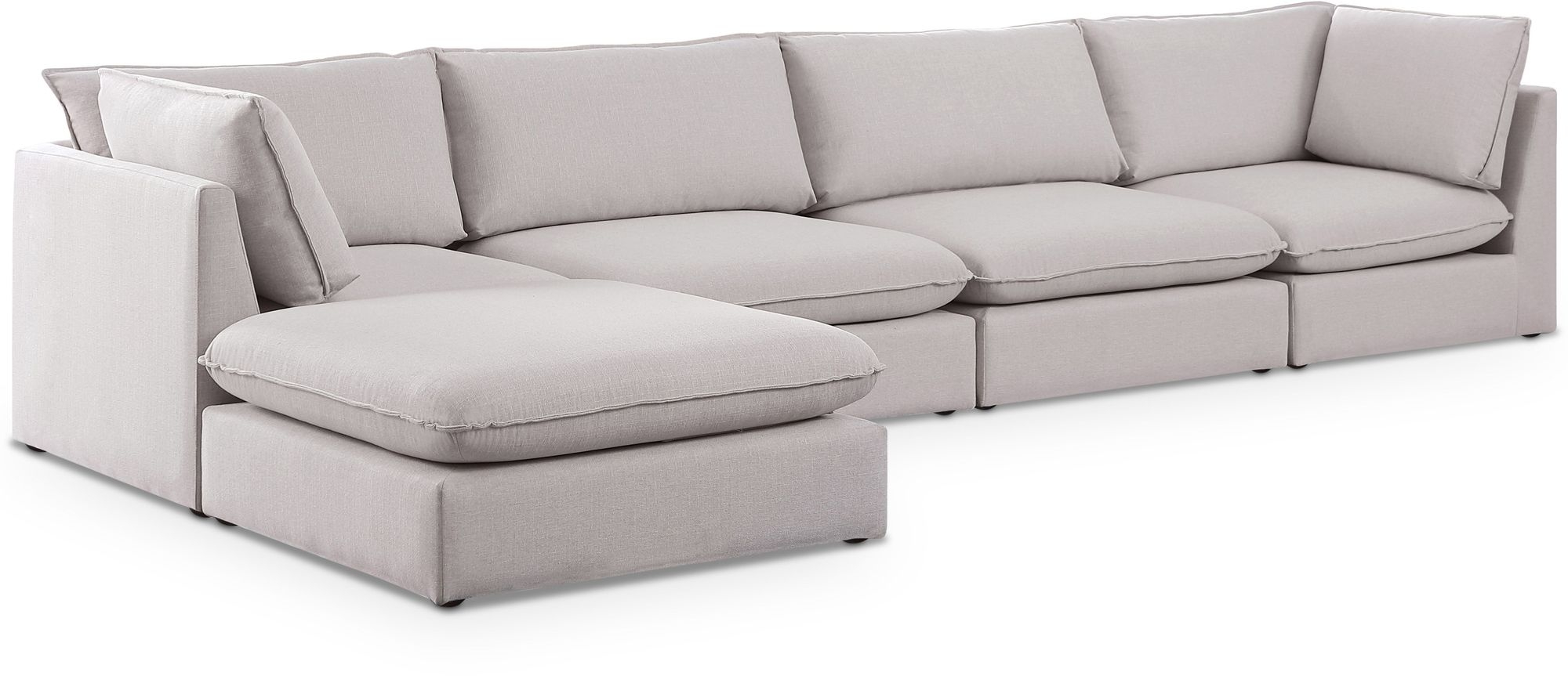 Mackenzie 160" 5-Piece Linen Fabric Modular Sectional Sofa